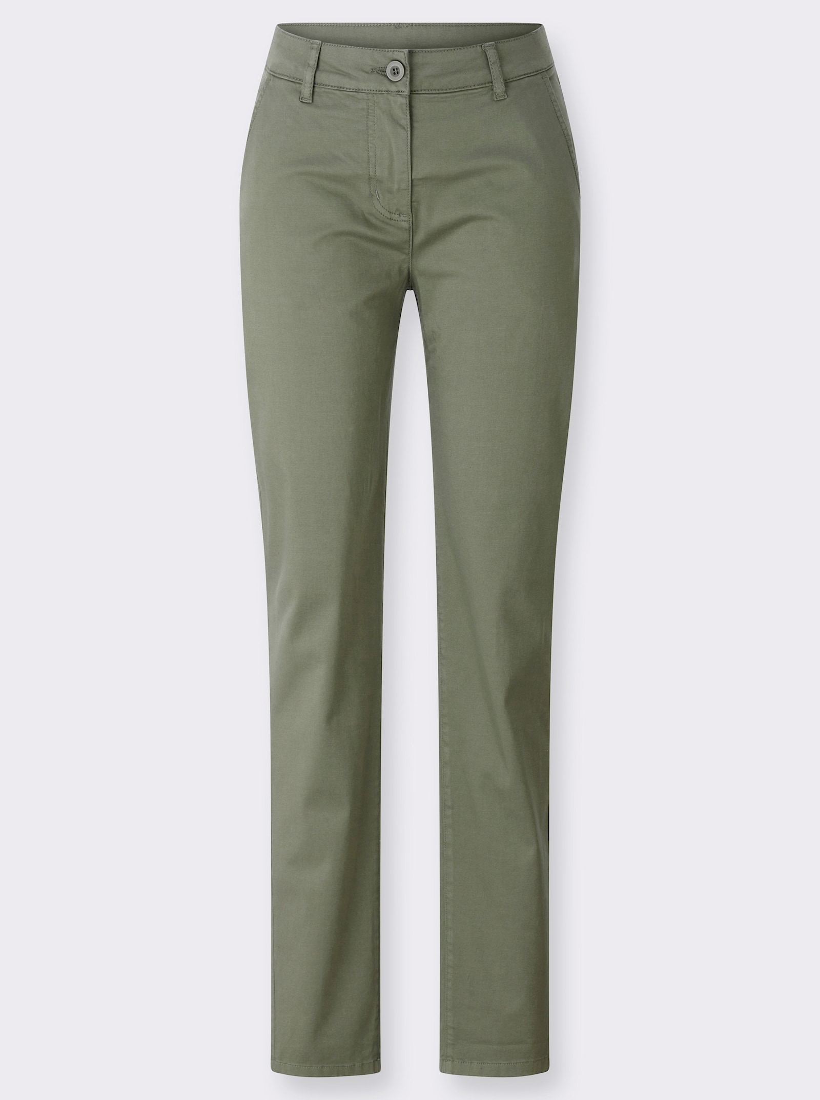 Chinohose mit Satin-Glanz - khaki
