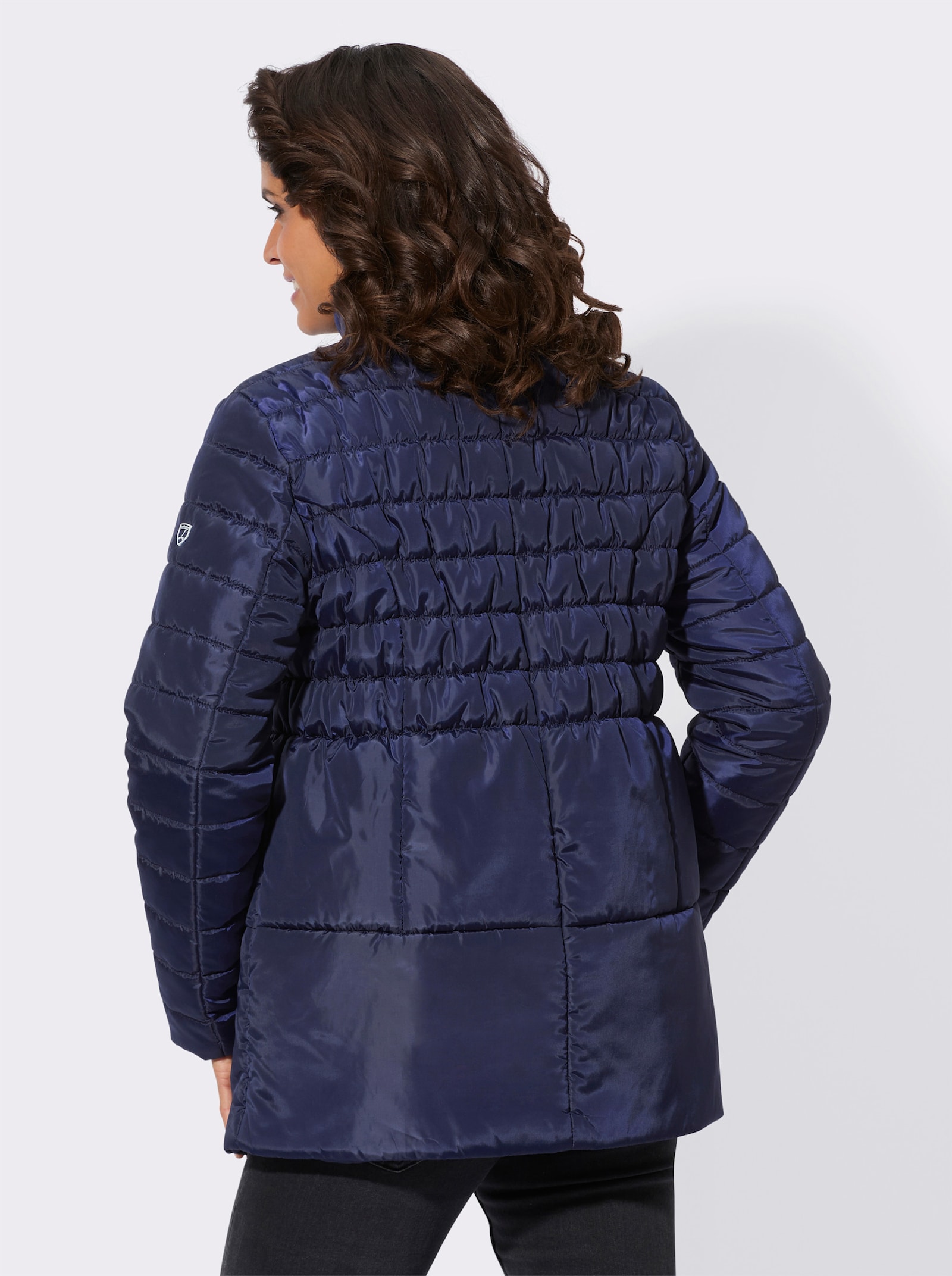 Gewatteerde jas met zigzagpatroon - marine