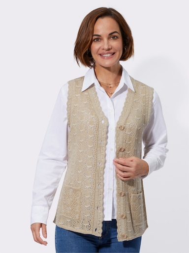 Vest - beige gemêleerd