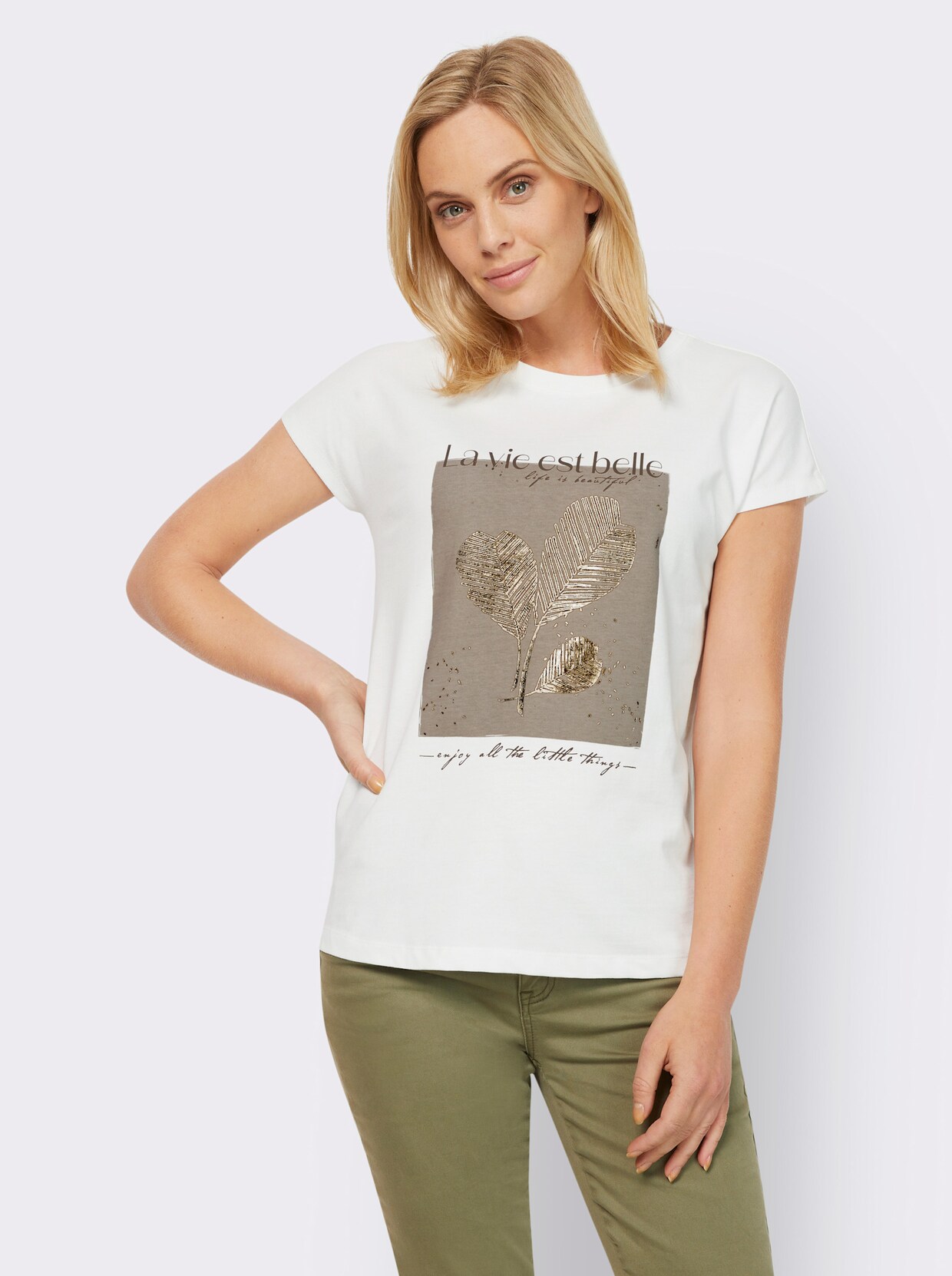 heine Shirt met print - ecru