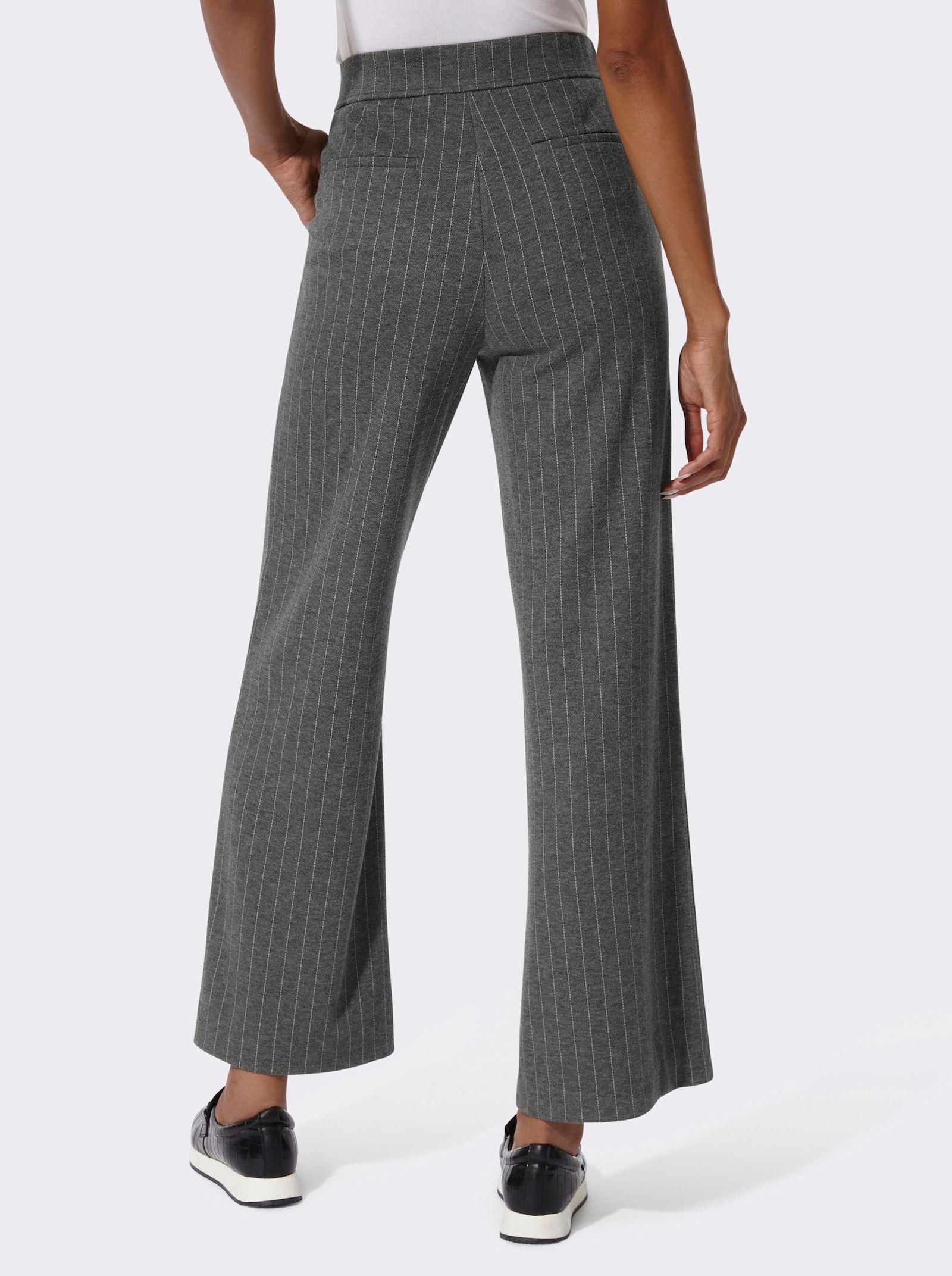 Ascari Schlupfhose mit Streifenmuster - anthrazit-hellgrau-meliert