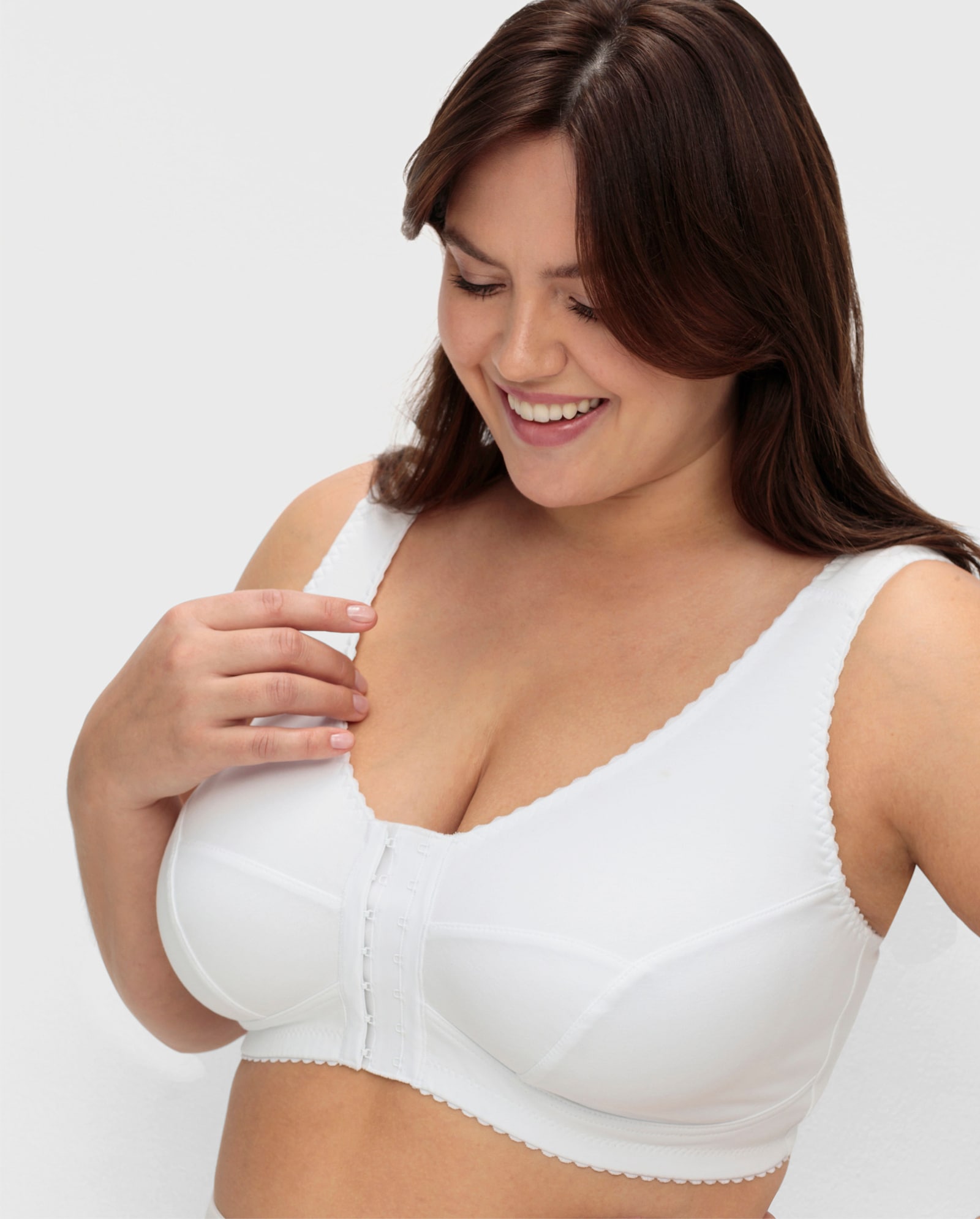sheego Beugelloze beha met voorsluiting - wit