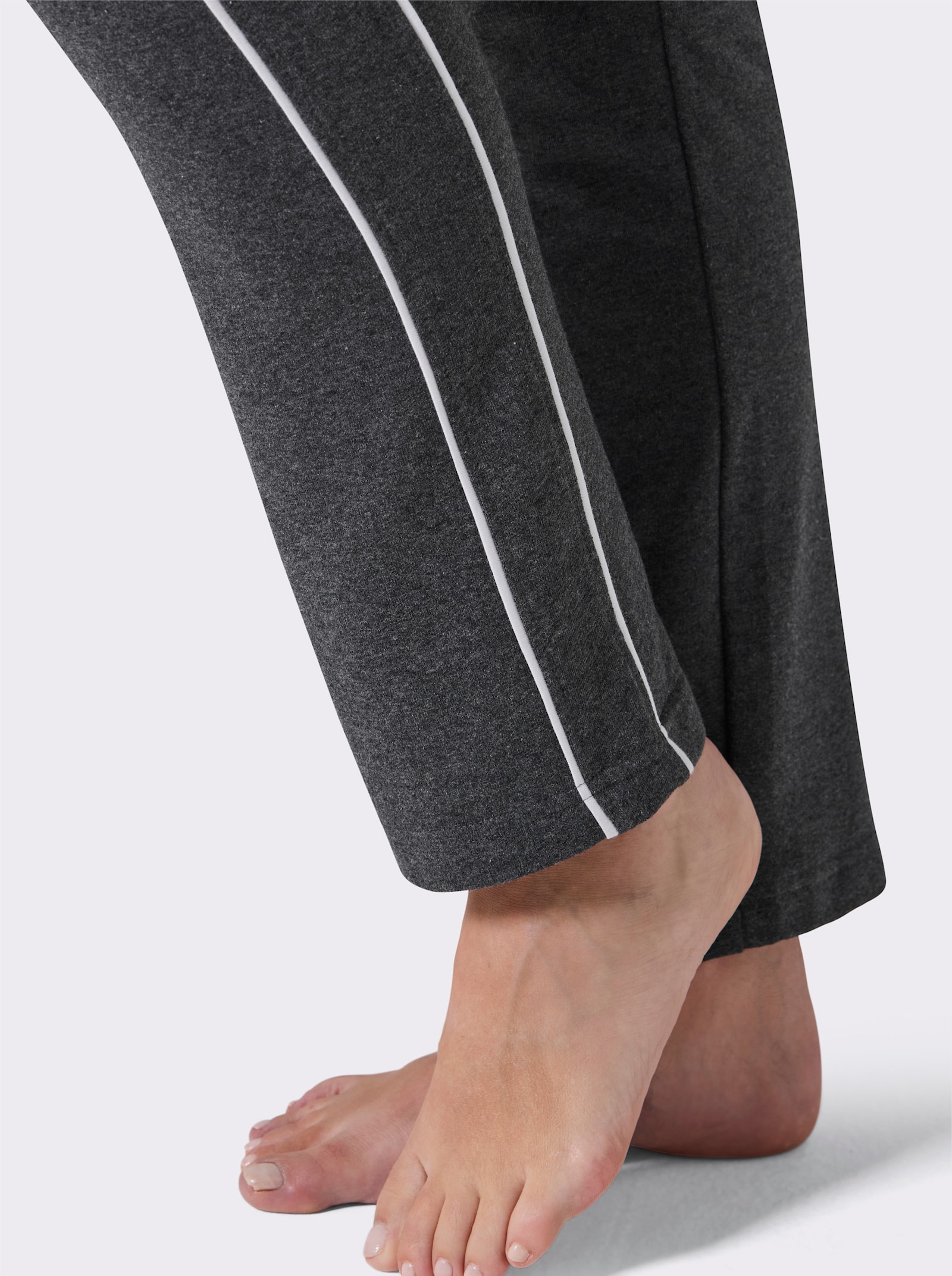 feel good Hose - anthrazit-meliert-weiß