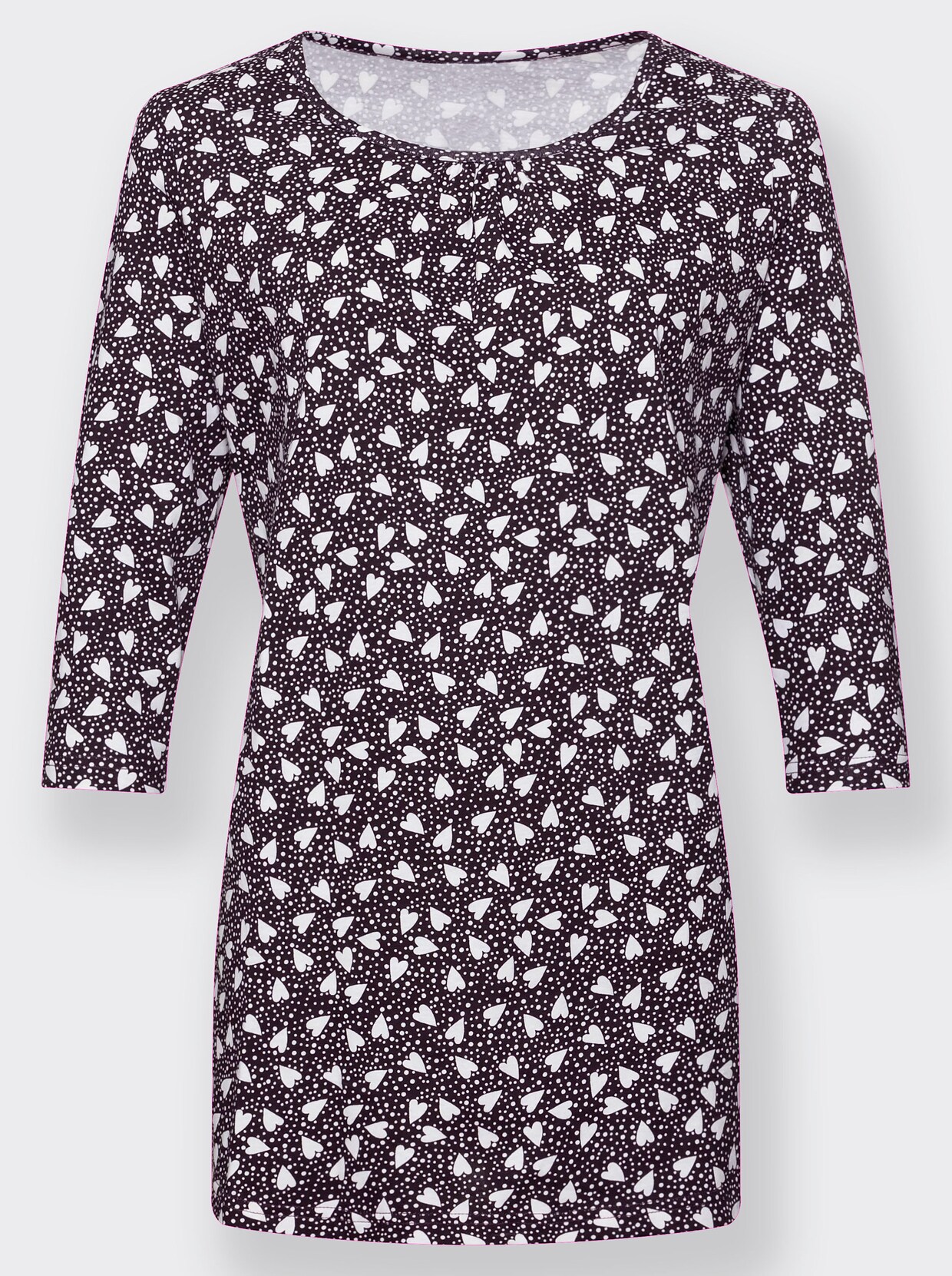 Shirt met 3/4-mouw - aubergine