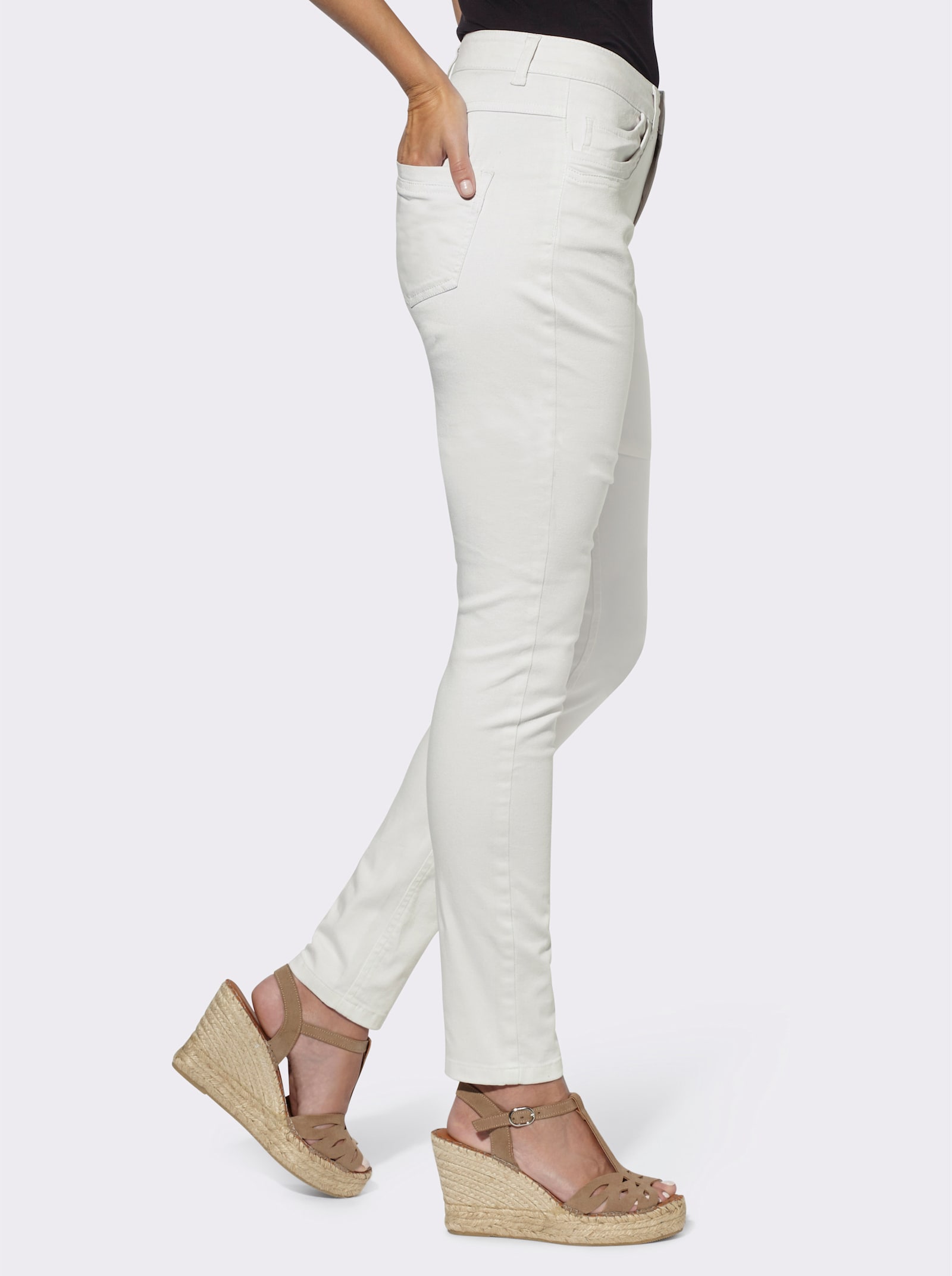 heine Skinny Jeans mit Ziersteppung - ecru