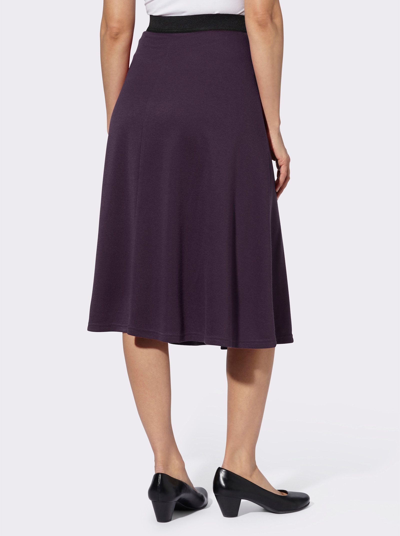 Jerseyrock mit Kontrastbund - bordeaux + aubergine