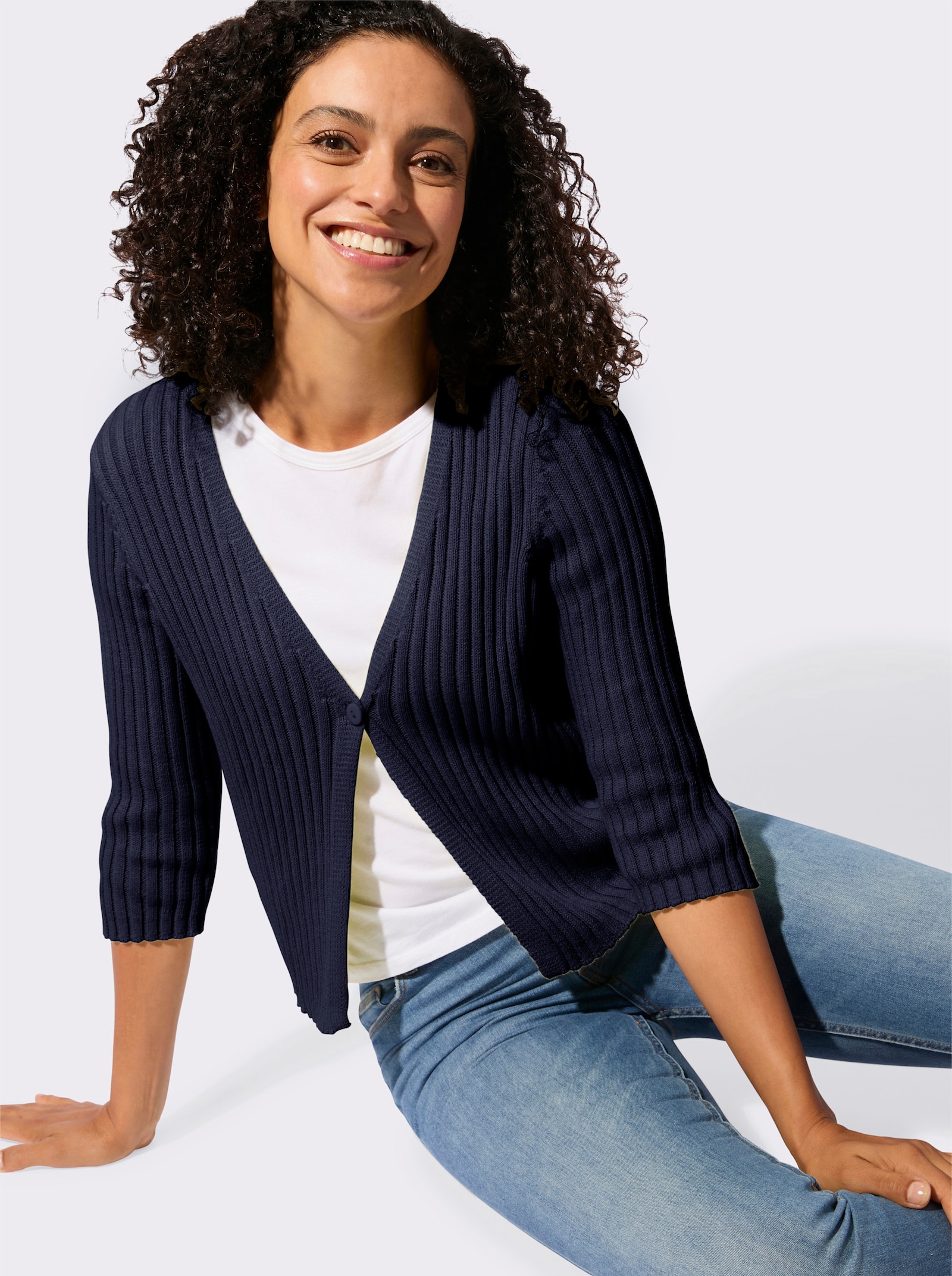 Bolero mit Knopfverschluss - marine