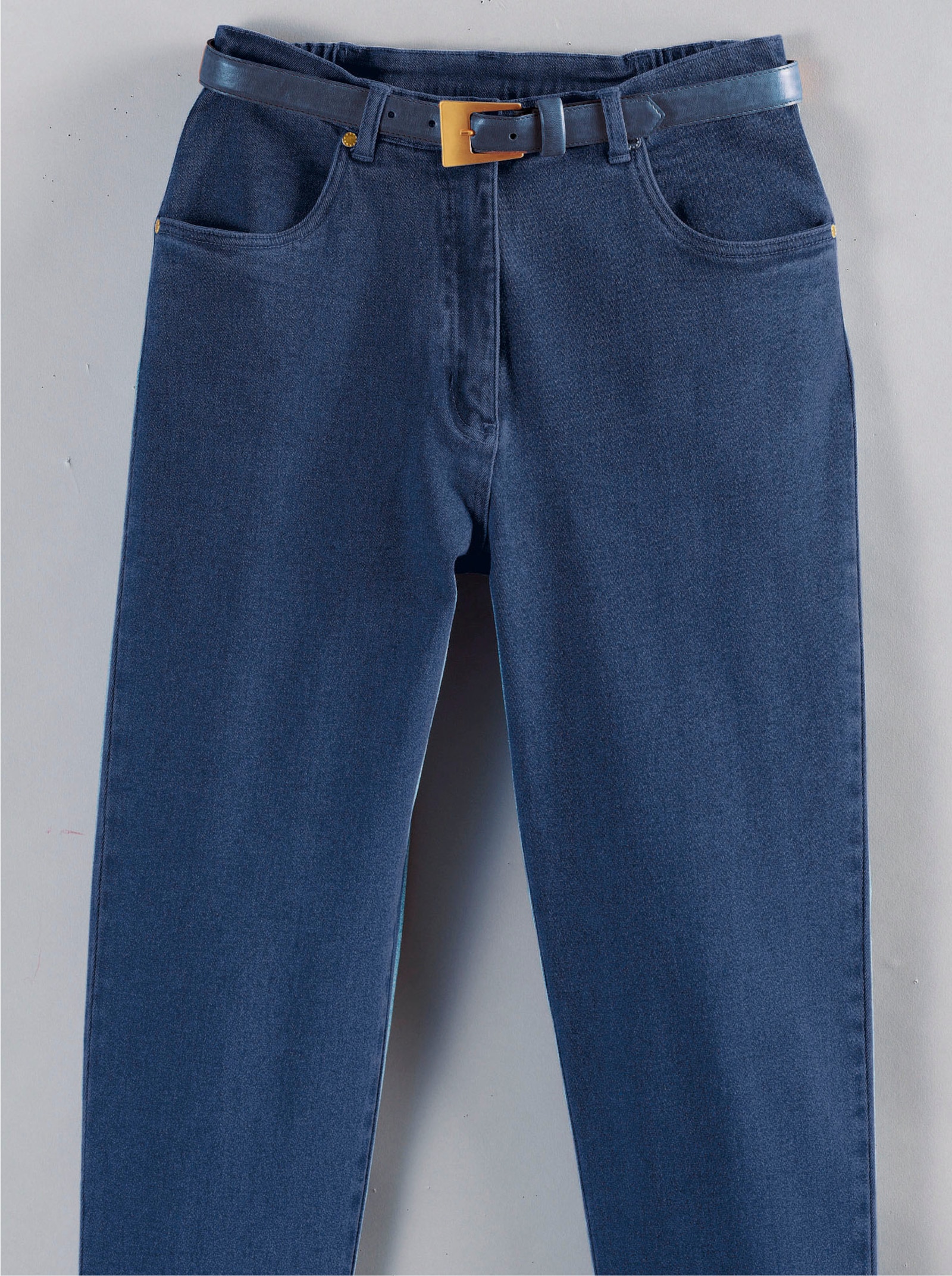 Jeans mit abgerundeten Taschen - blue-stone-washed