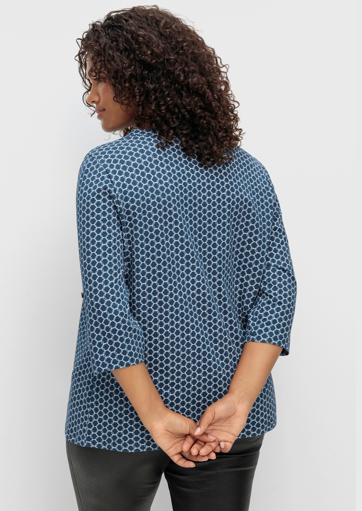 3/4-Arm-Shirt - dunkelblau-bedruckt