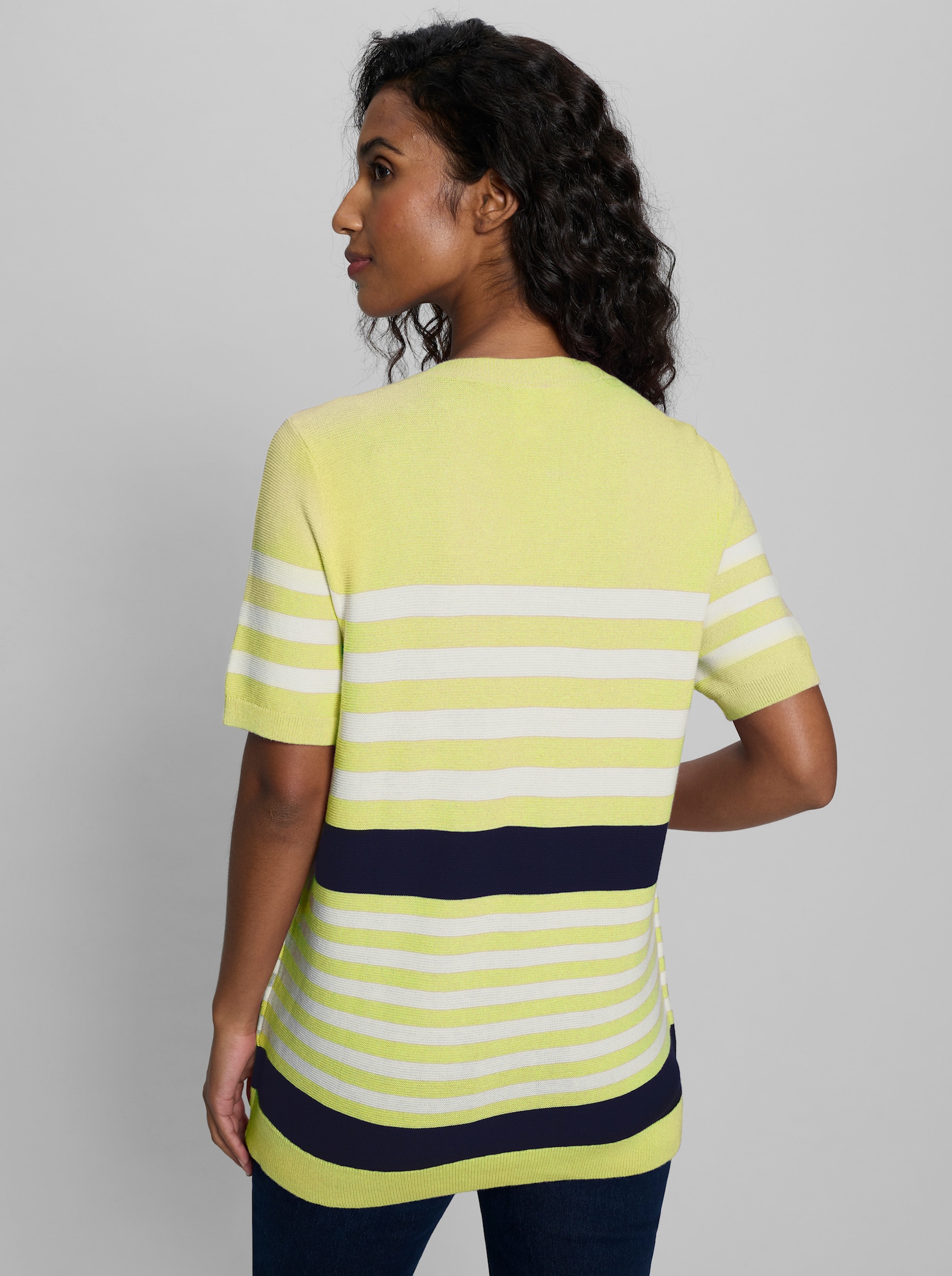 heine 2-in-1-Pullover mit Streifen - pistazie-marine-geringelt
