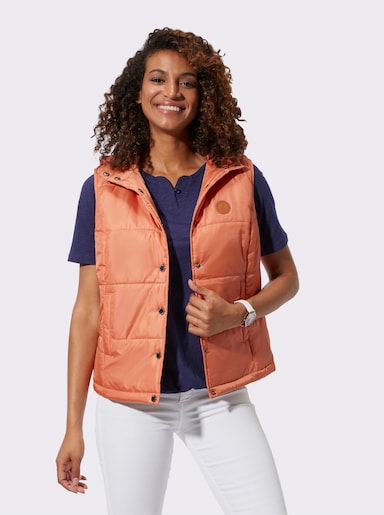 Steppweste mit Kapuze - papaya