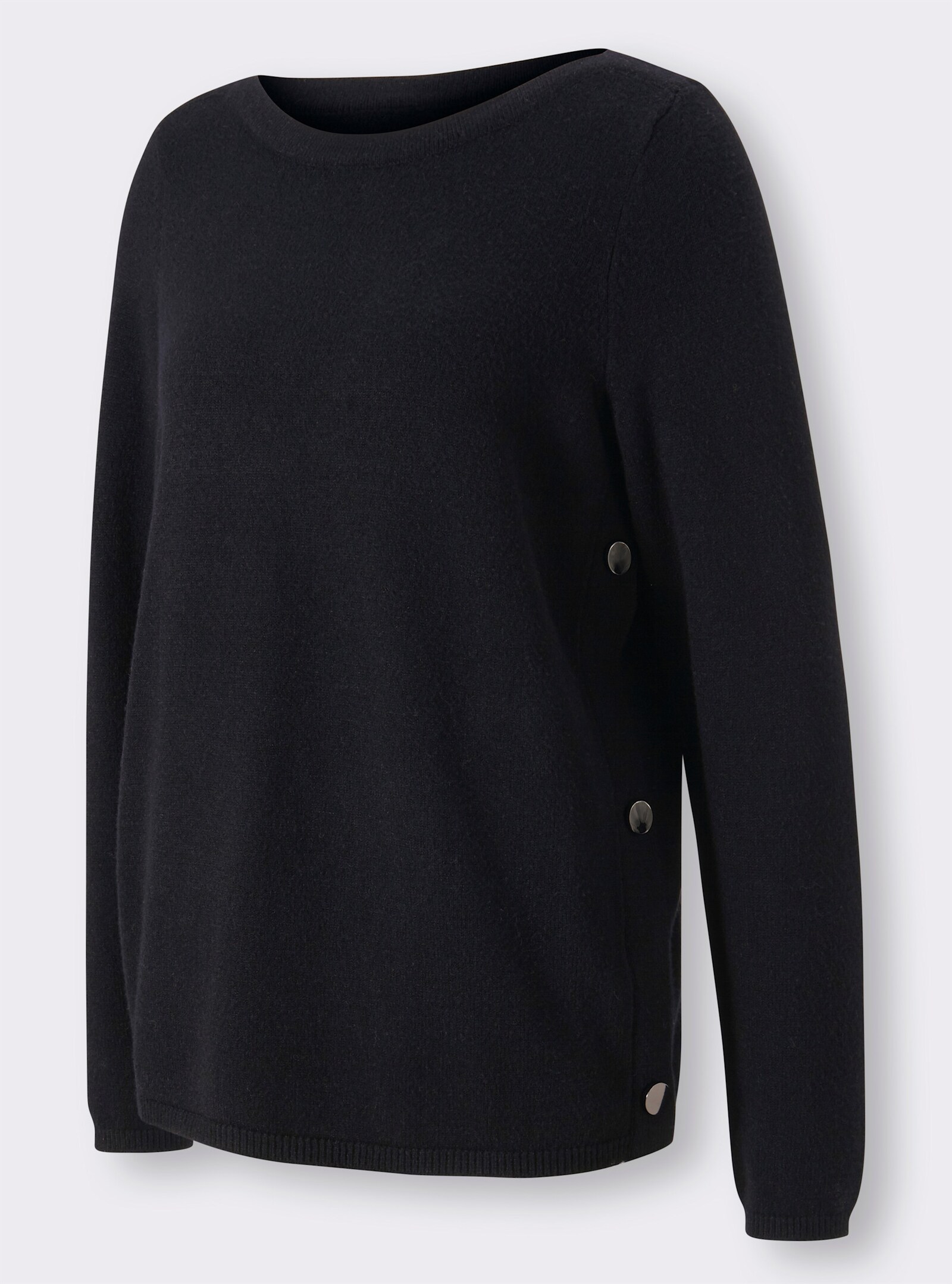 heine Pull en tricot fin avec encolure en U - noir