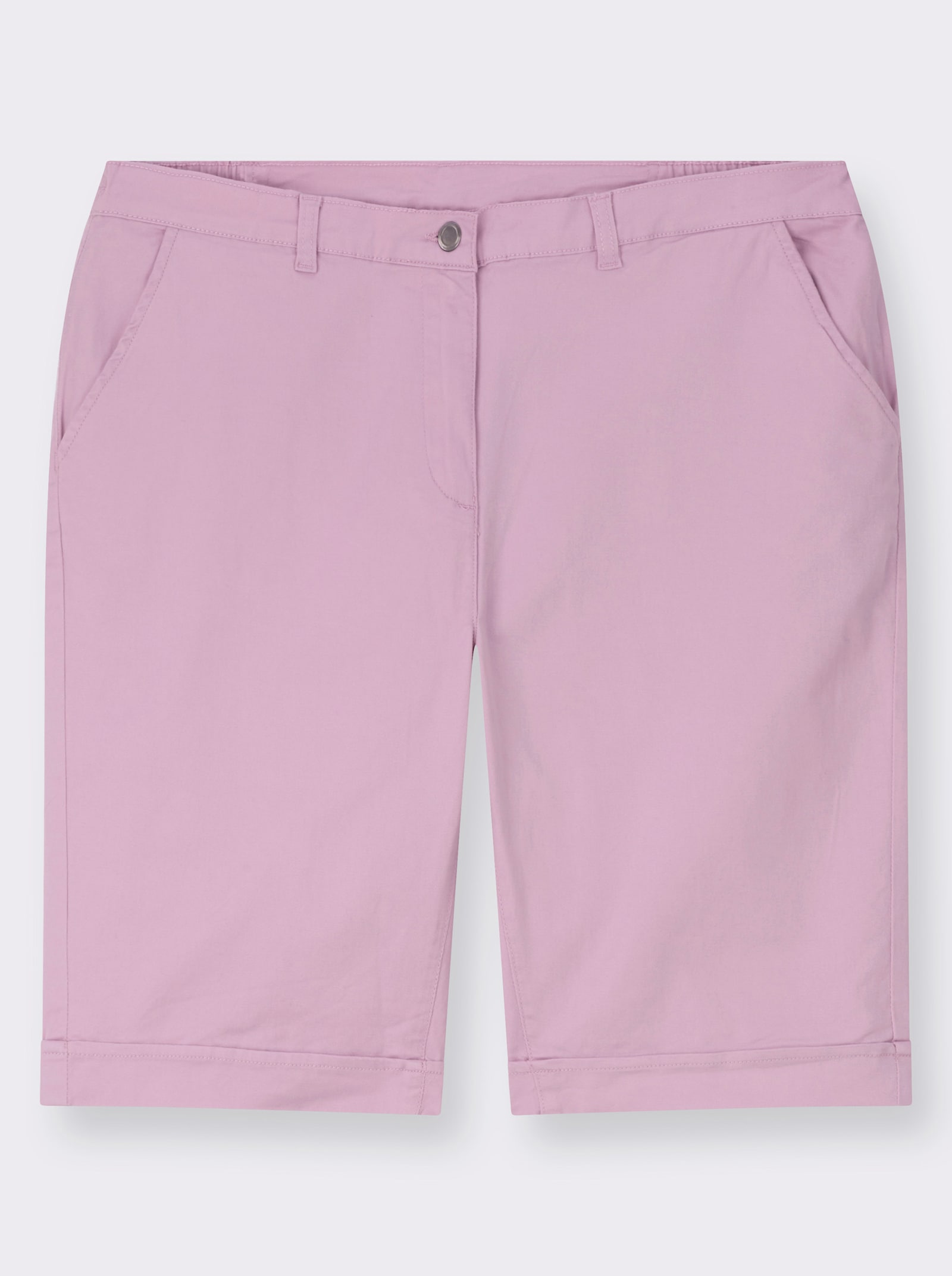 Jeansbermudas mit Dehnbund hinten - rosé