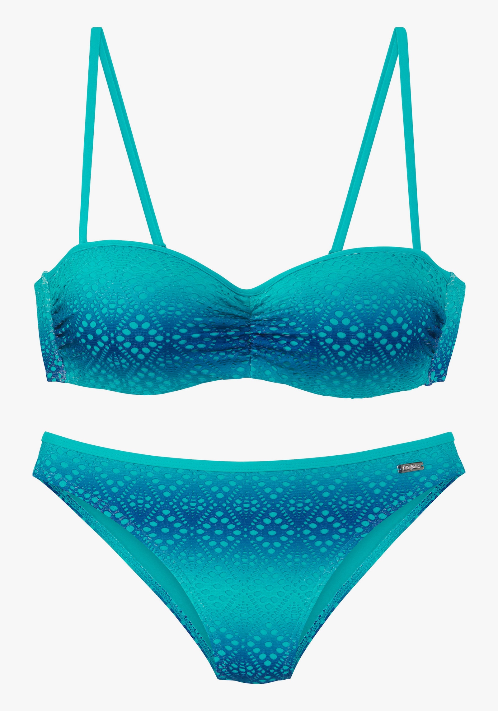 Buffalo Bügel-Bandeau-Bikini - blau-türkis
