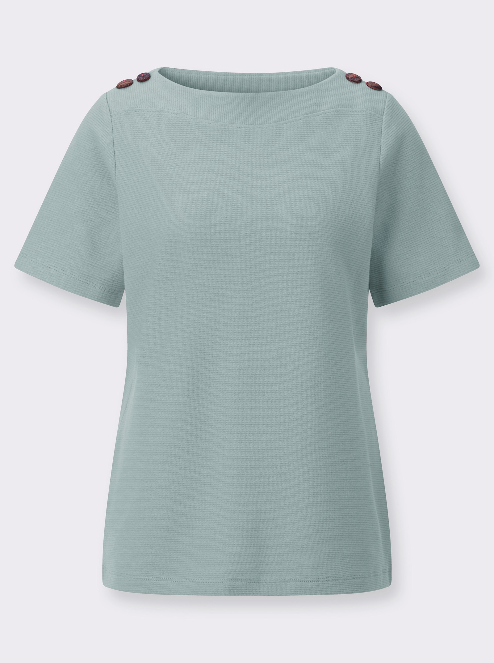 Kurzarmshirt mit Struktur-Jacquard - kalkmint