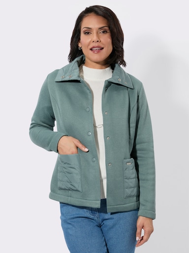Fleecejacke mit Druckknöpfen - jade