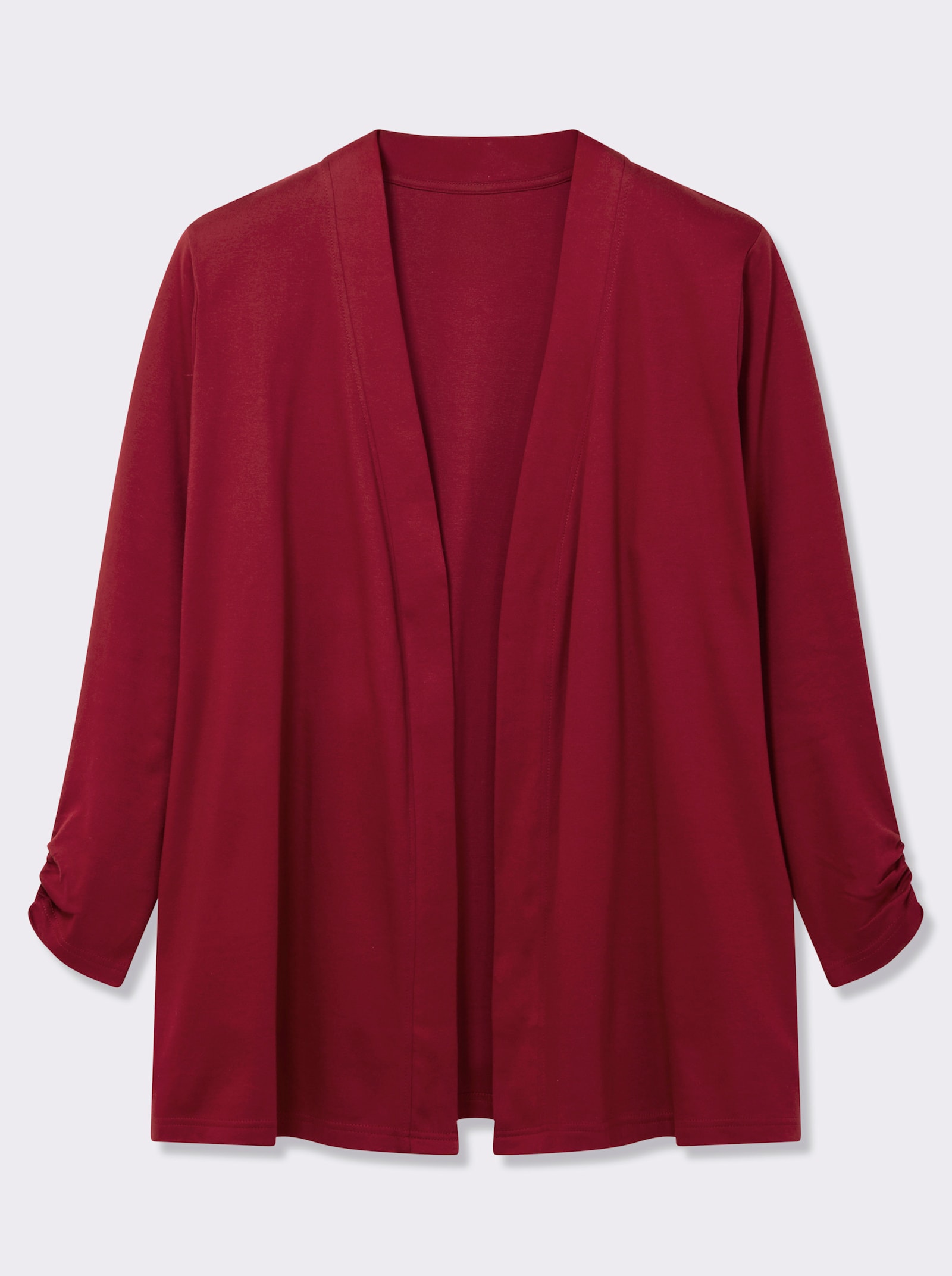  Shirtjacke mit Ärmel-Raffungen - kirsche