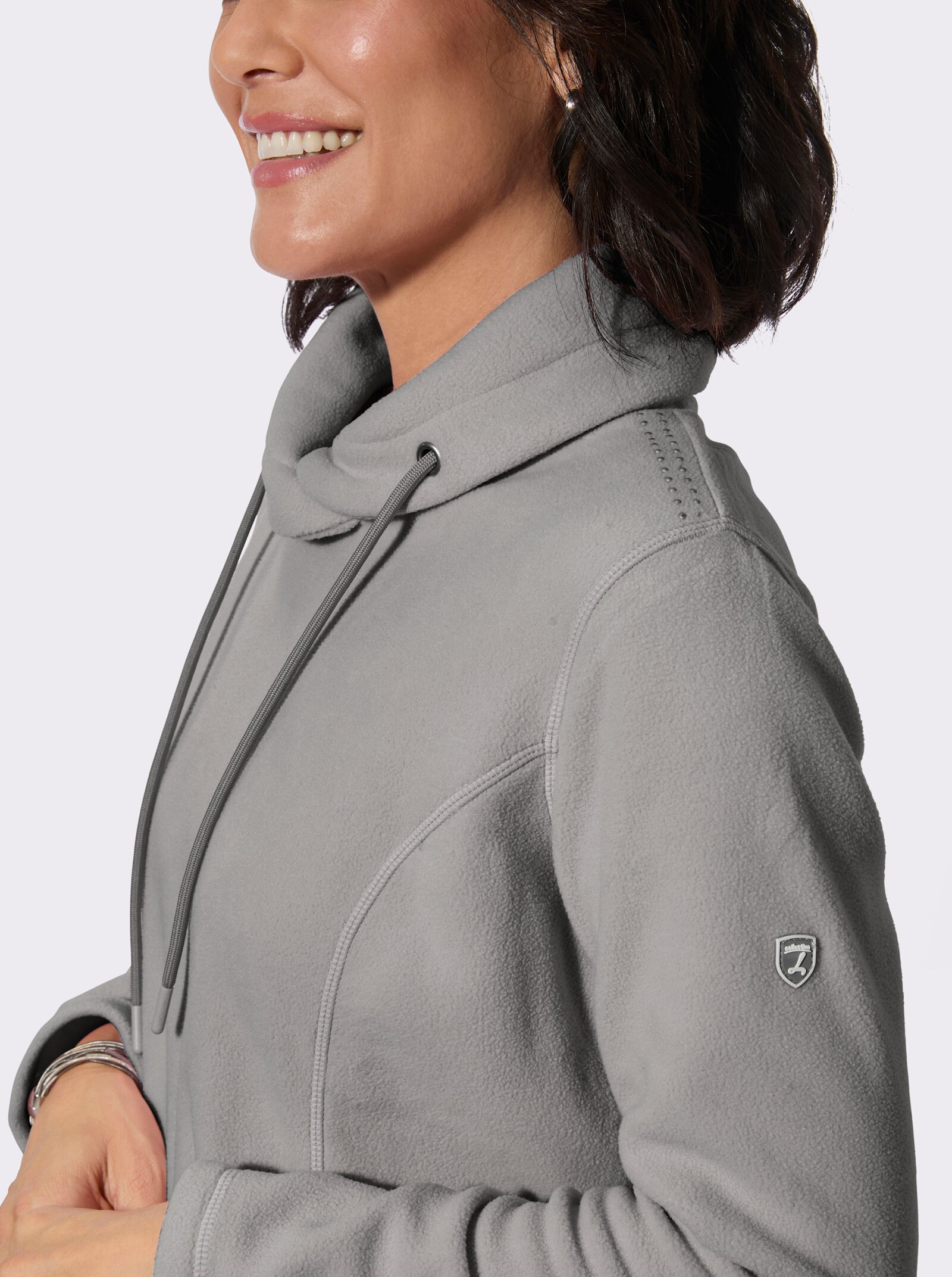 Fleeceshirt mit Antipilling-Ausrüstung - grau-meliert