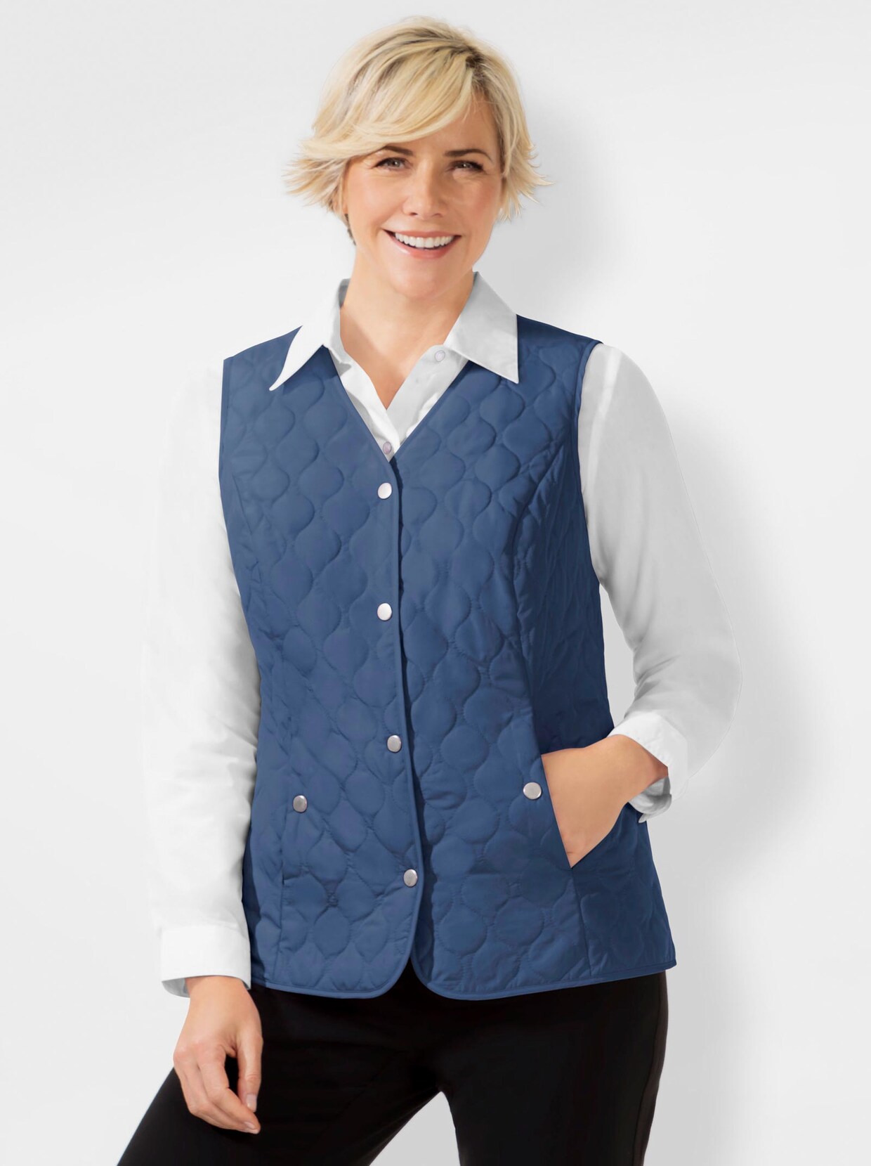 Steppweste - jeansblau