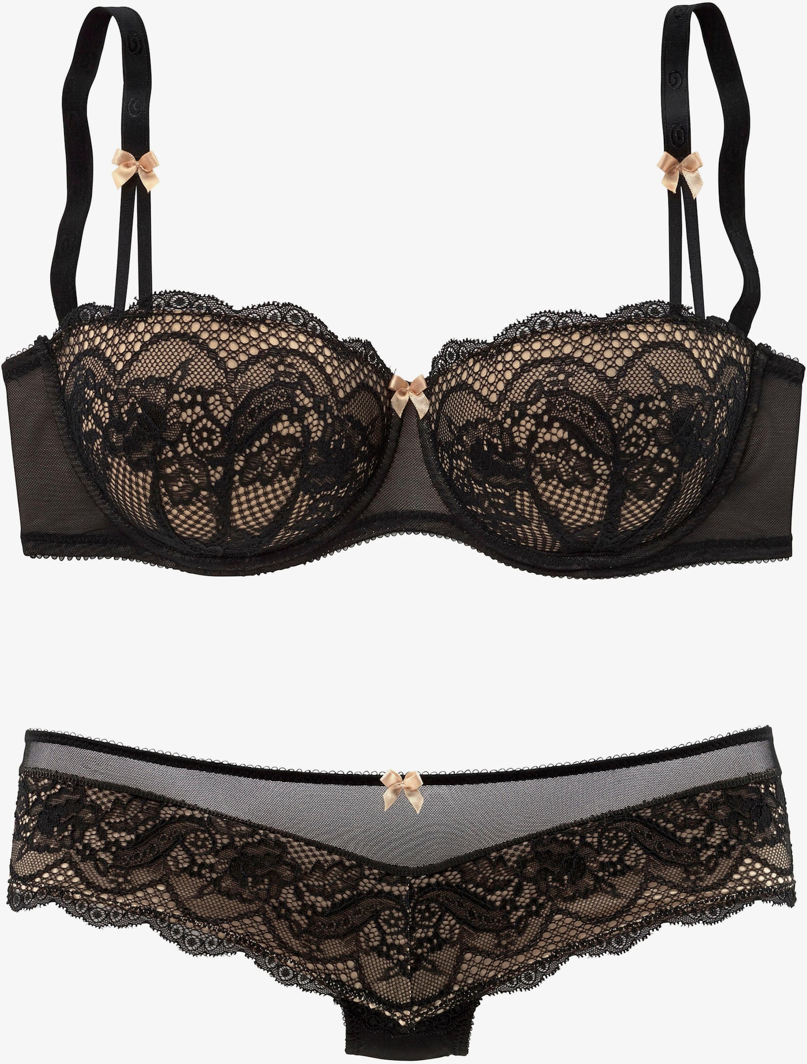 s.Oliver Set: Schalen-BH - schwarz-caramel