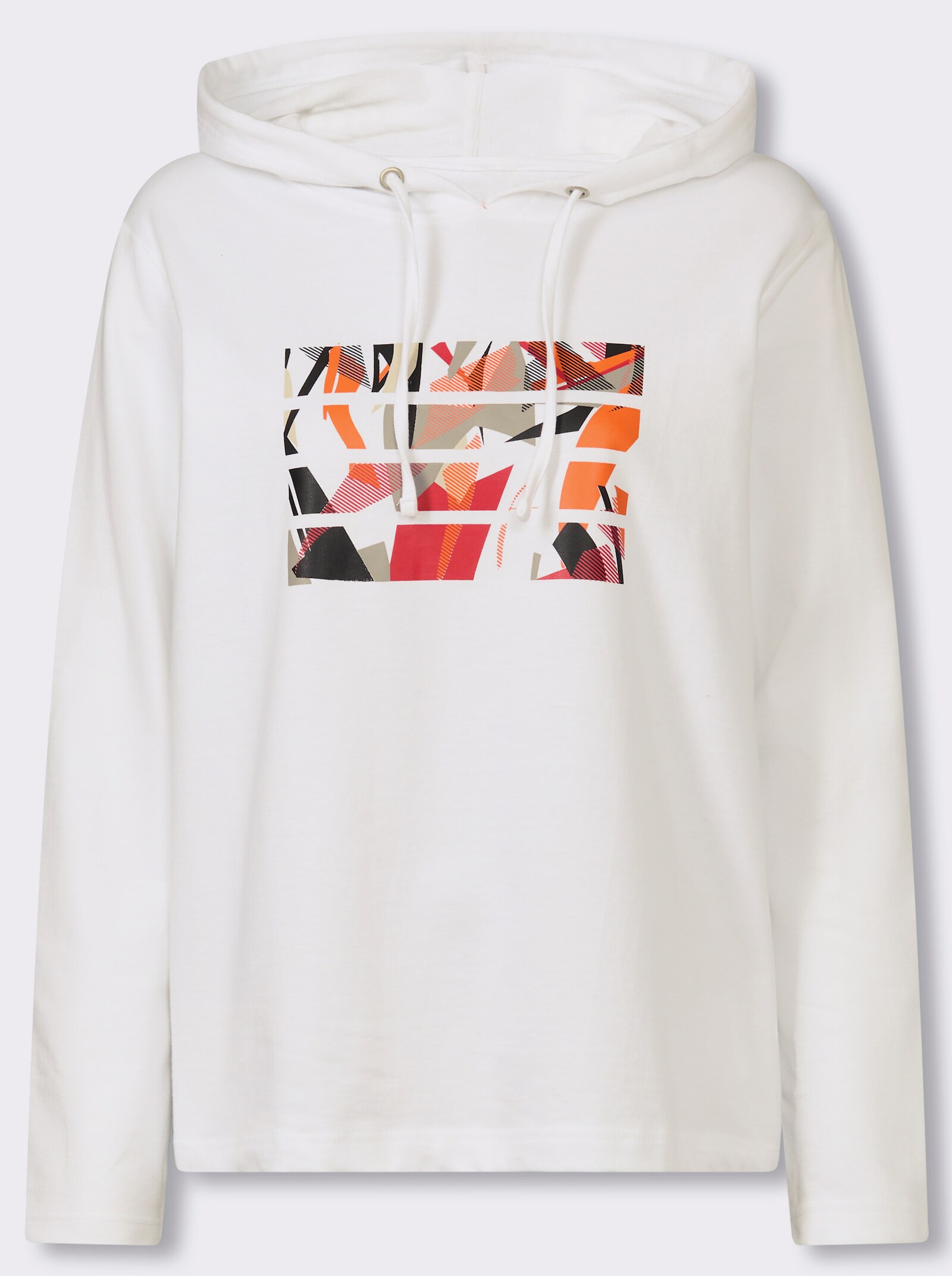 Kapuzensweatshirt mit Druck-Motiv - weiß-bedruckt