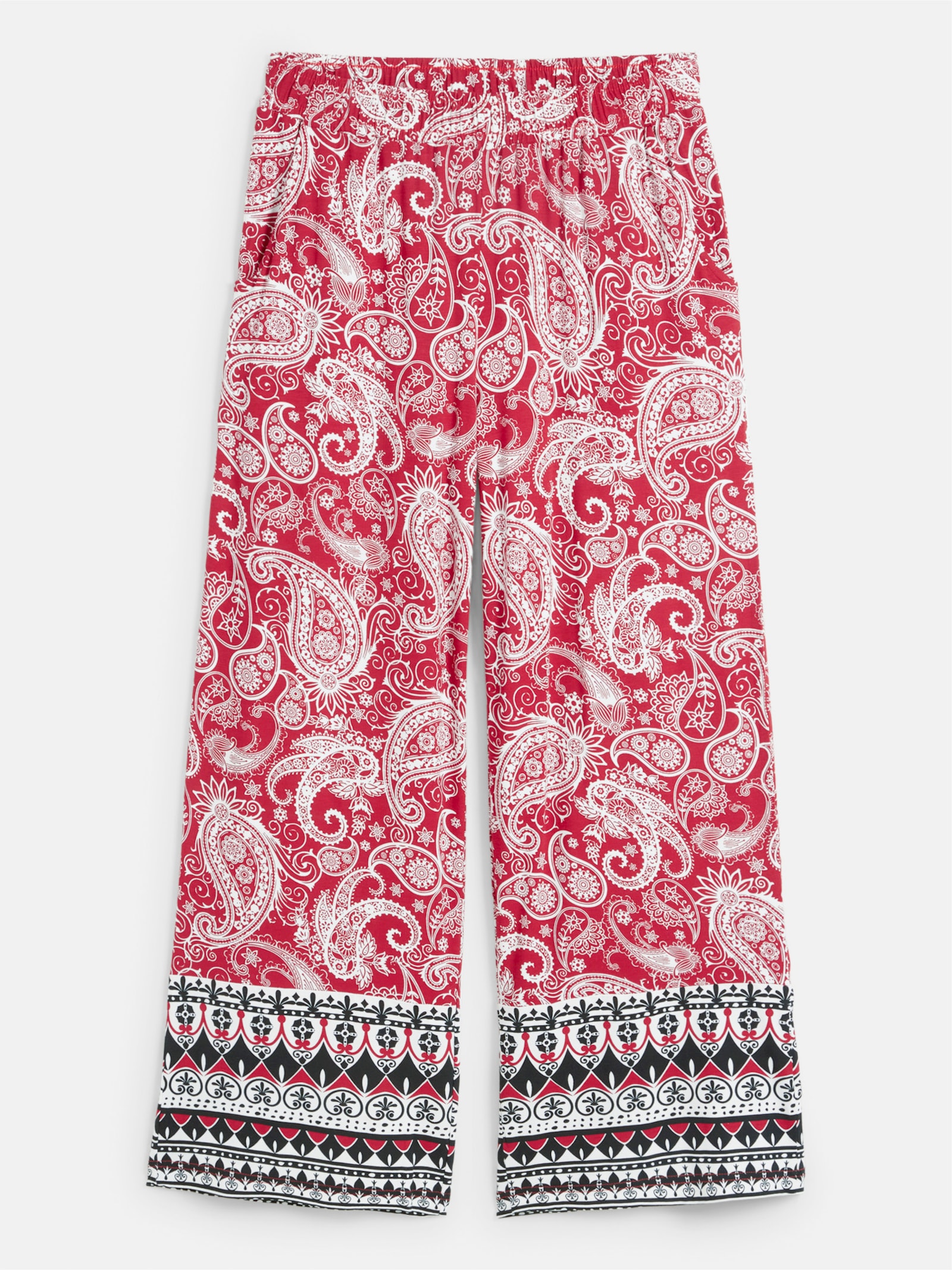 Jerseyhose im Paisley-Dessin - erdbeere-ecru-bedruckt