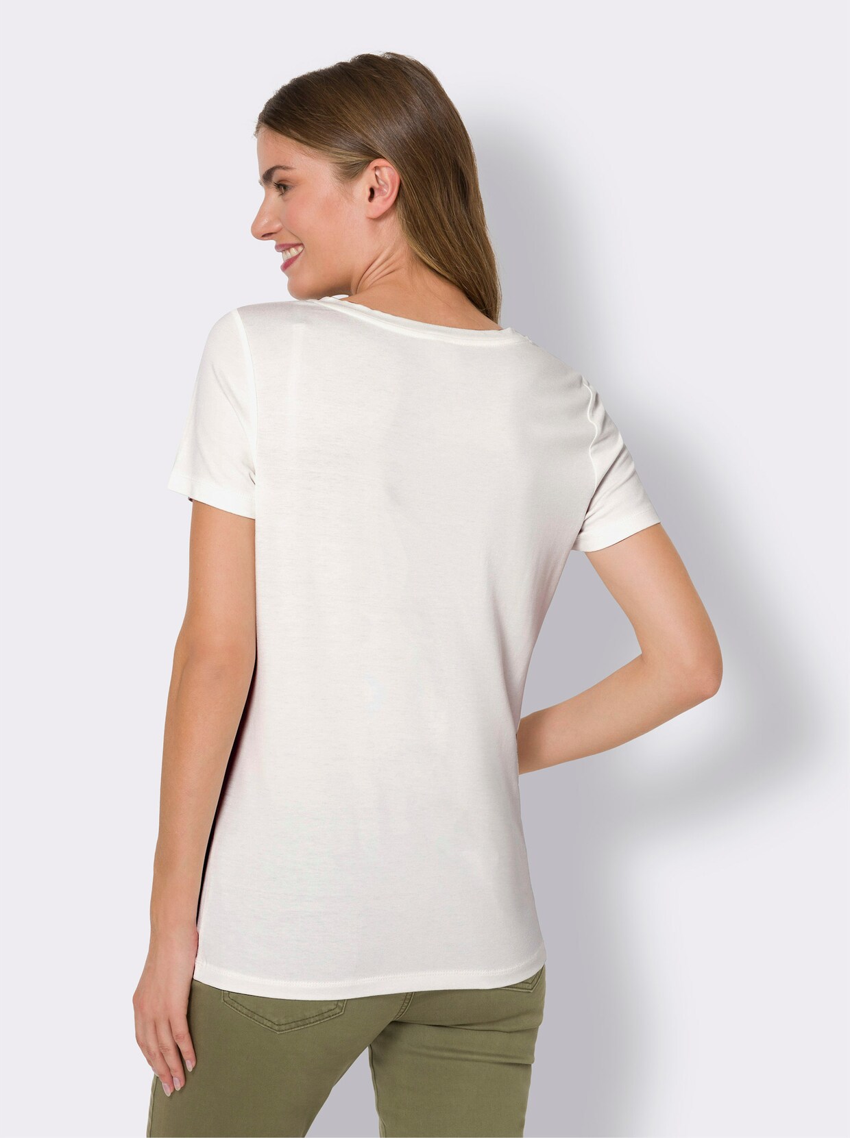 heine Shirt met ronde hals - ecru