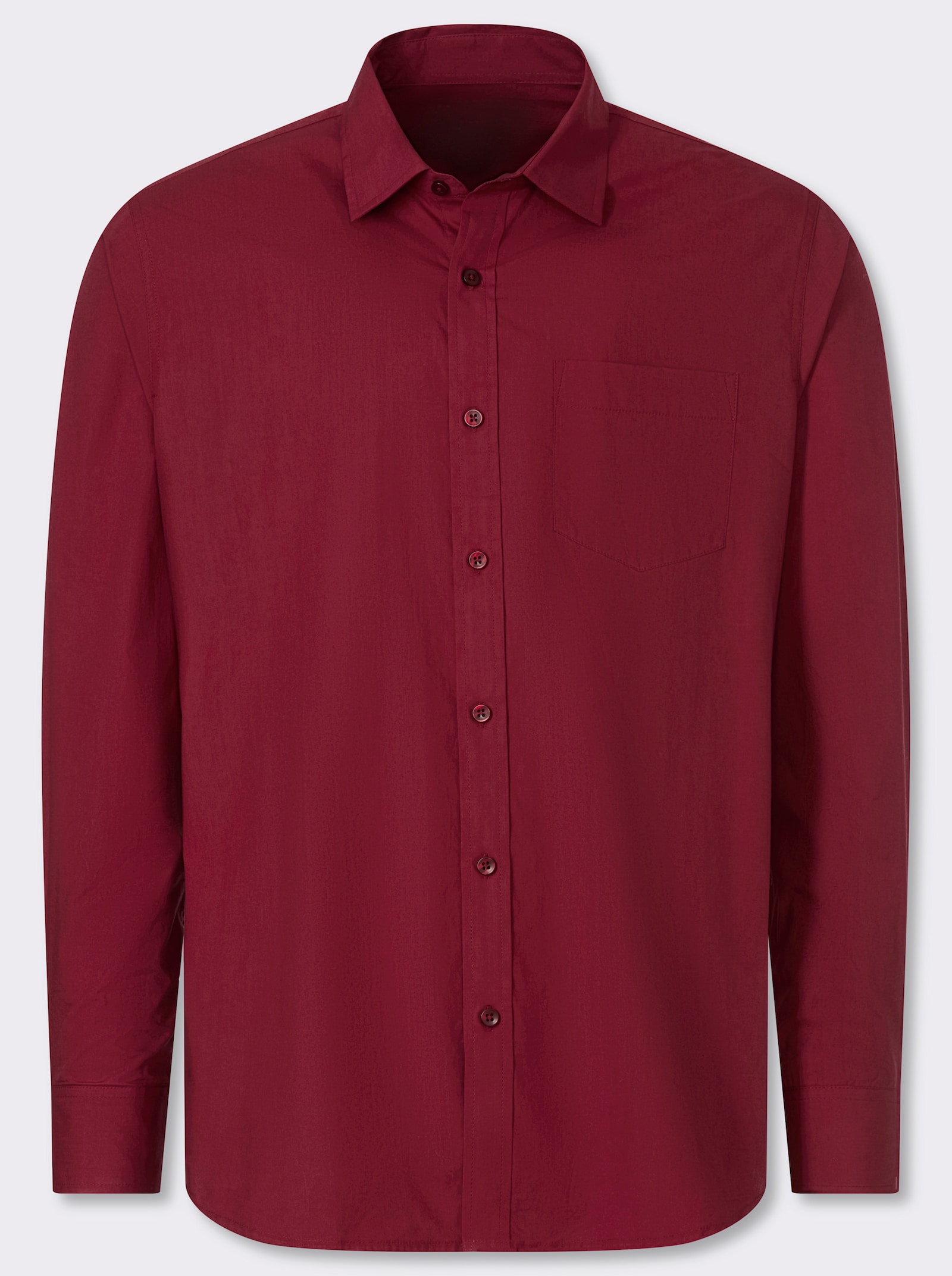 Catamaran Langarmhemd mit Brusttasche - dunkelrot