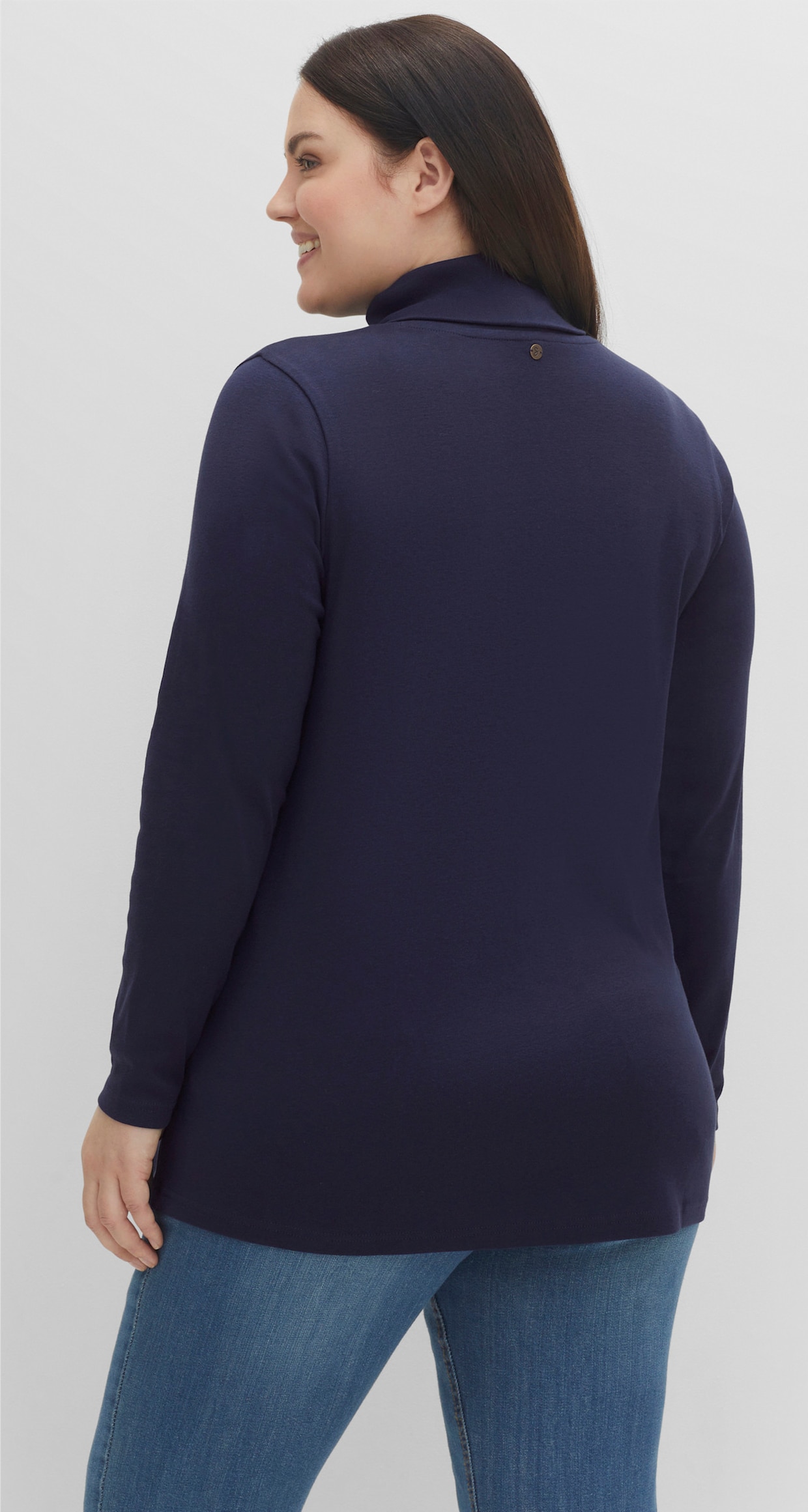 sheego Rollkragenshirt - marine