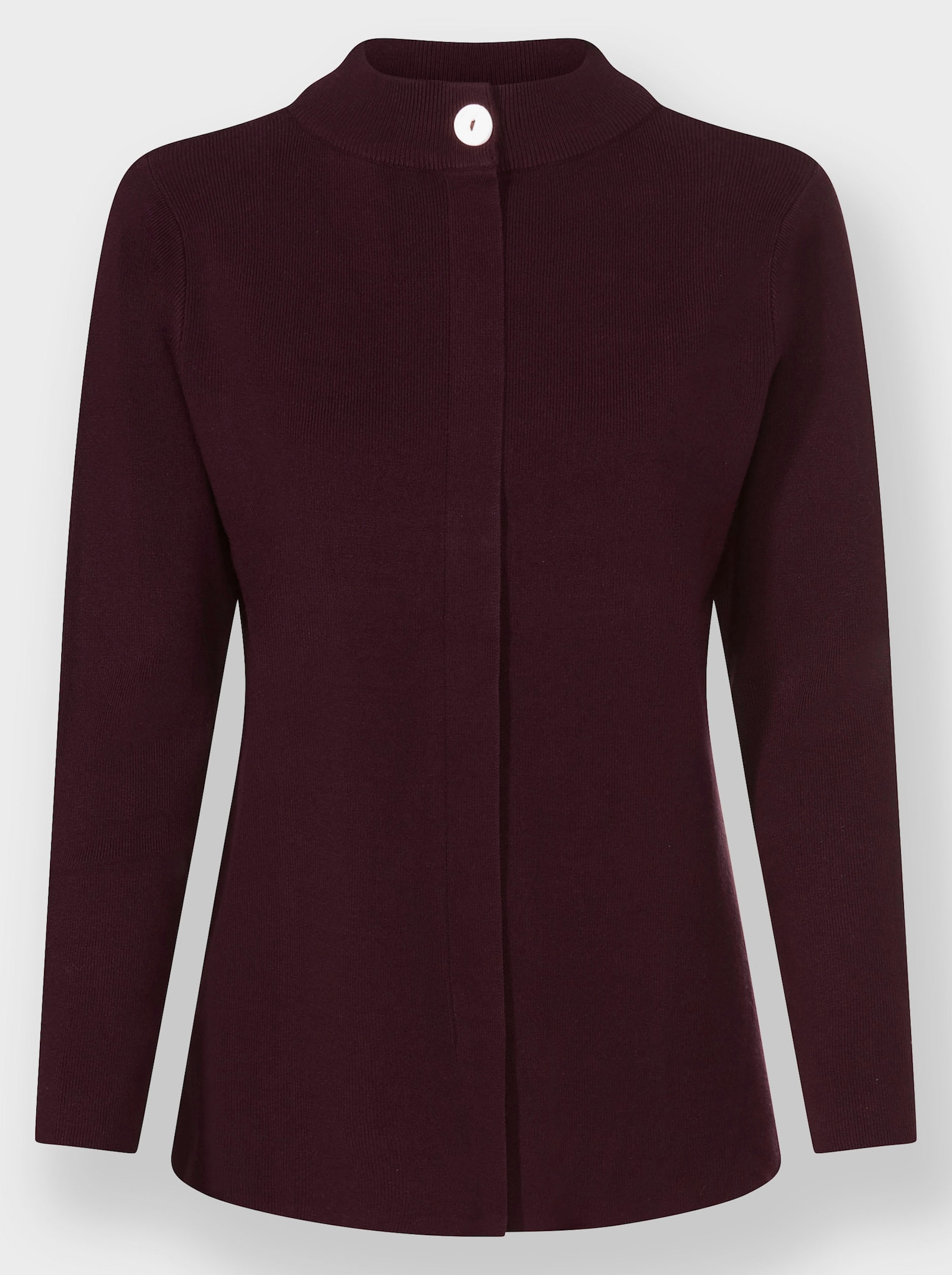 Stehkragenpullover mit mittiger Falte - burgund