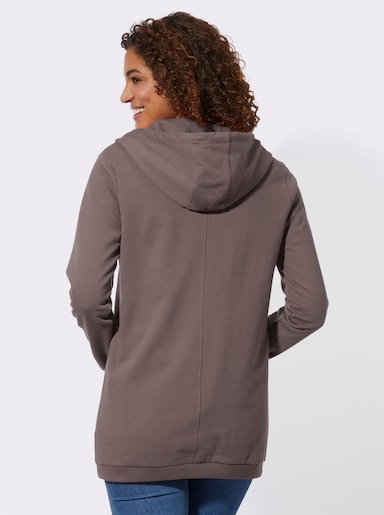 Sweatjacke - dunkeltaupe