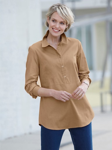 Blouse met lange mouwen - camel