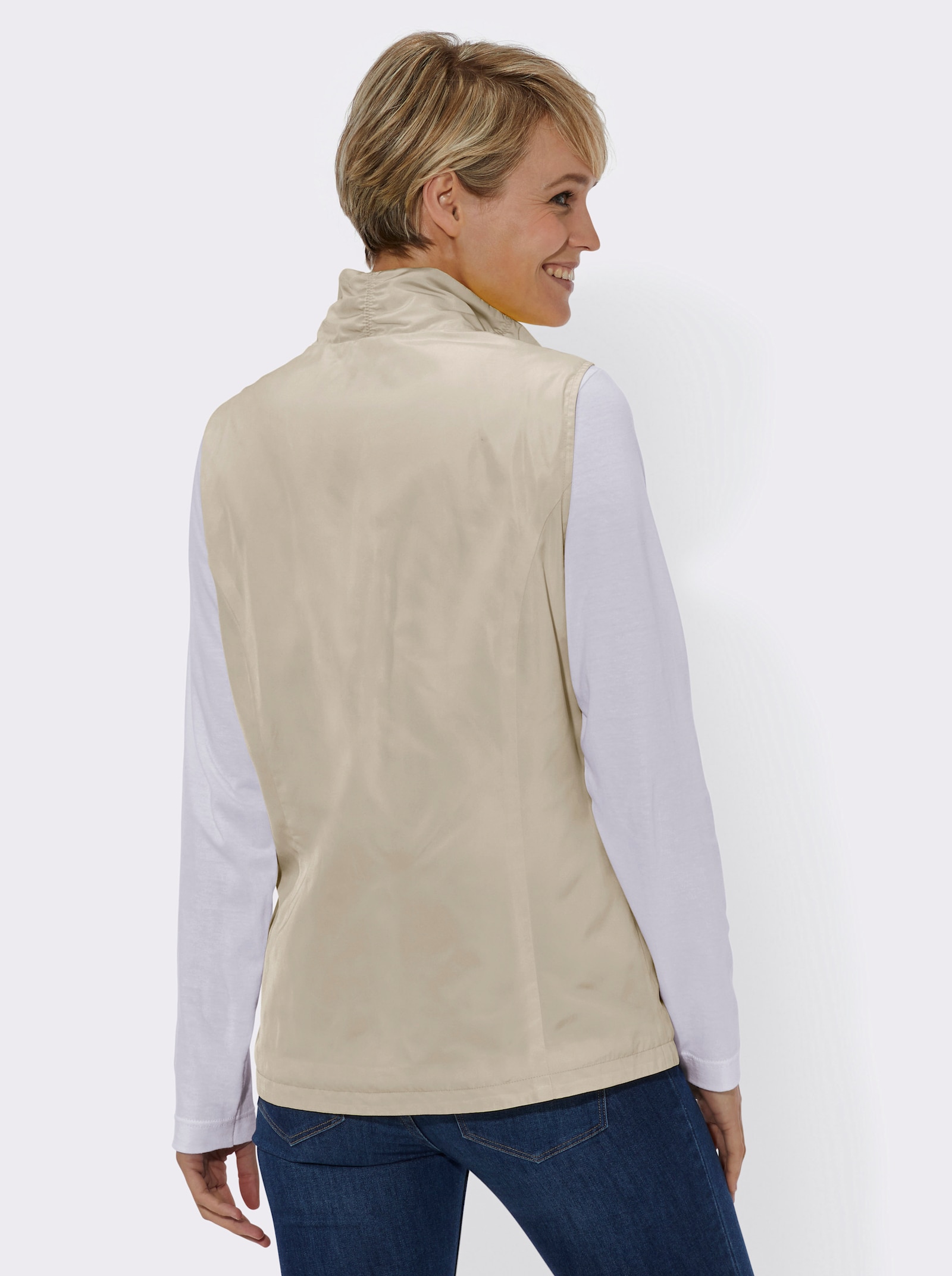 Weste mit durchgehendem Reißverschluss - sand