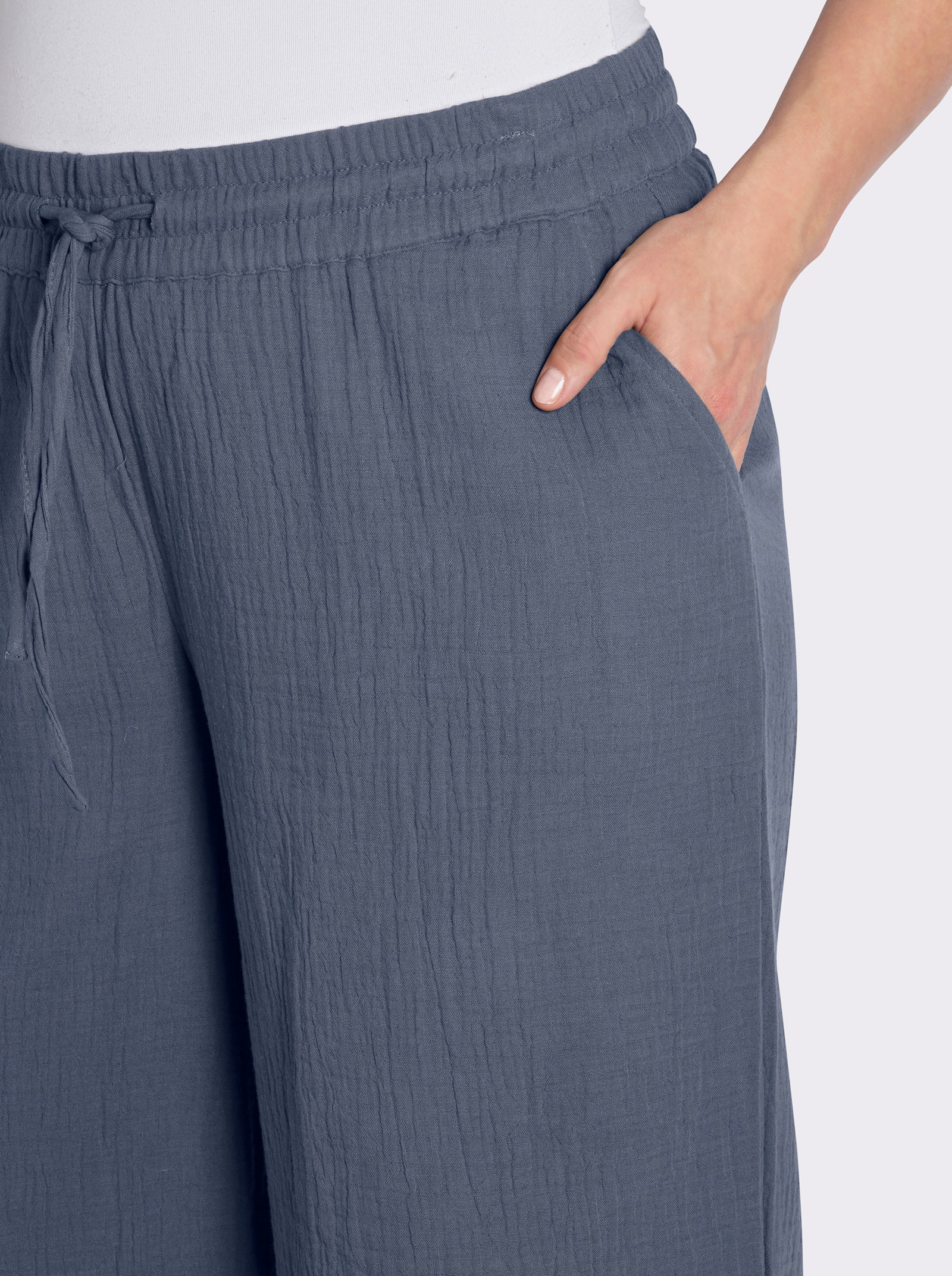 Culotte in Struktur-Qualität - rauchblau