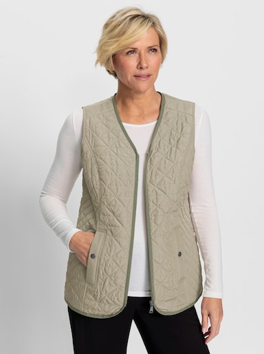 Steppweste mit knöpfbarer Innentasche - schlamm