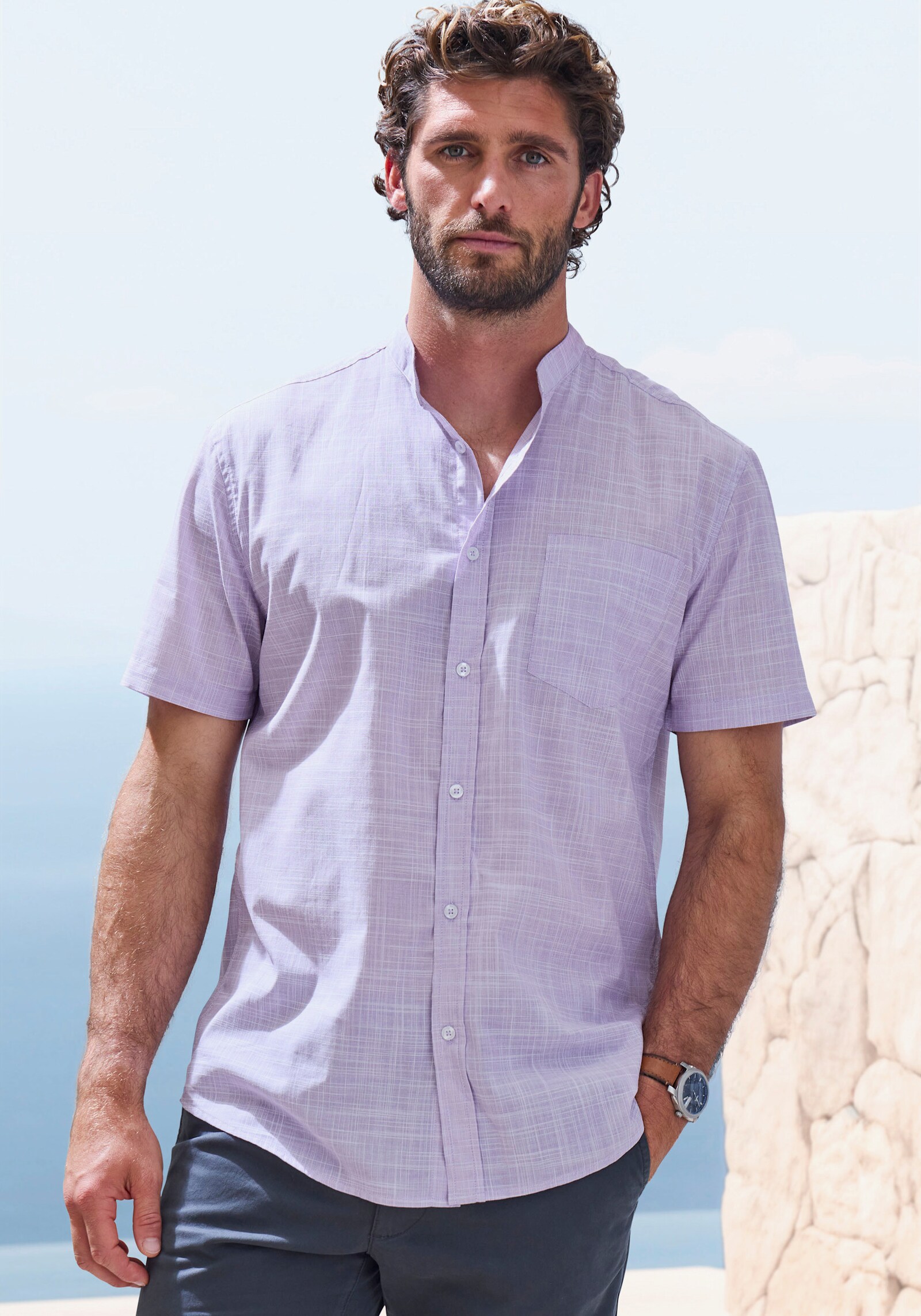 H.I.S Kurzarmhemd - lila