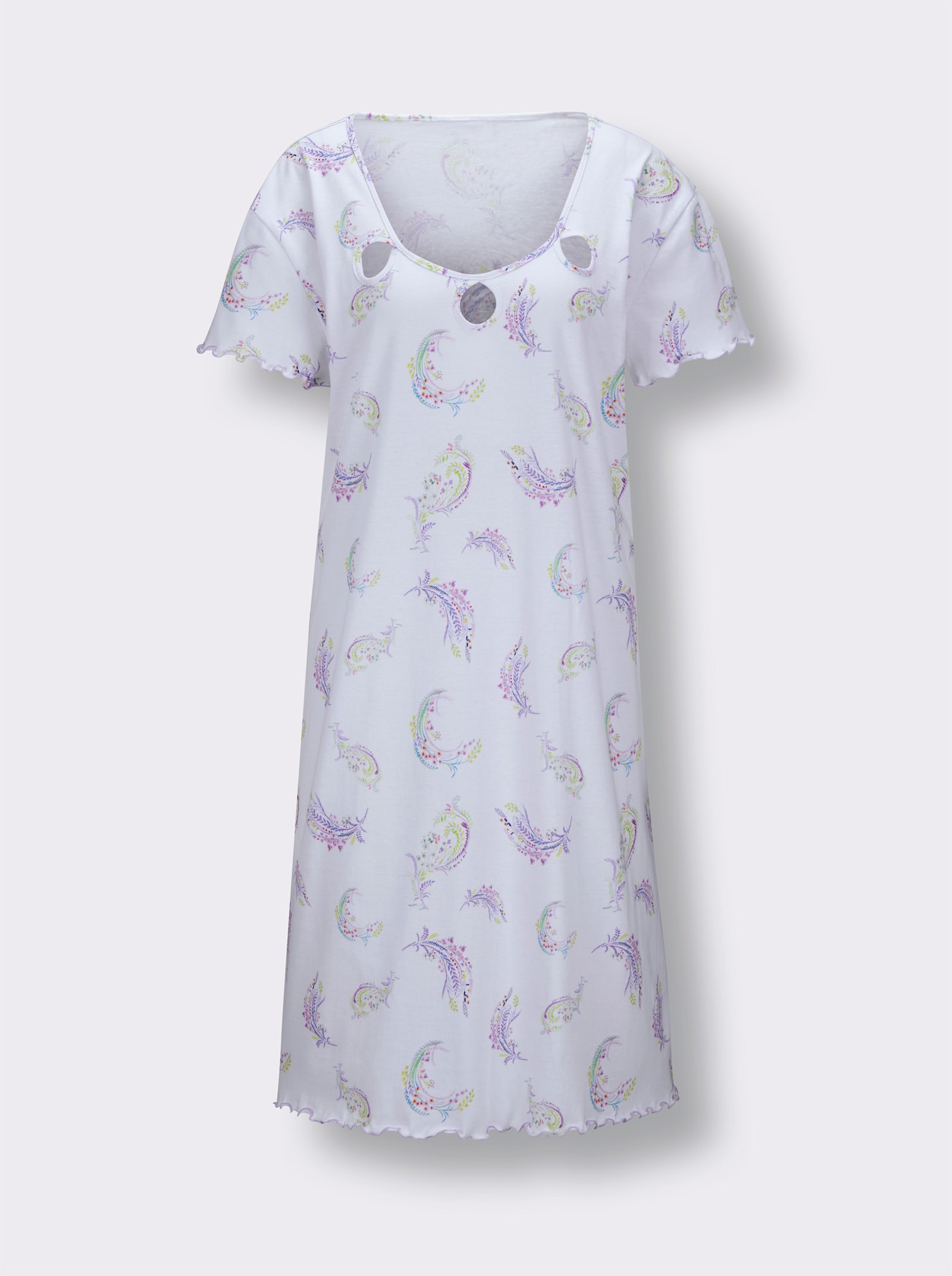 wäschepur Nachthemd - weiß-bedruckt