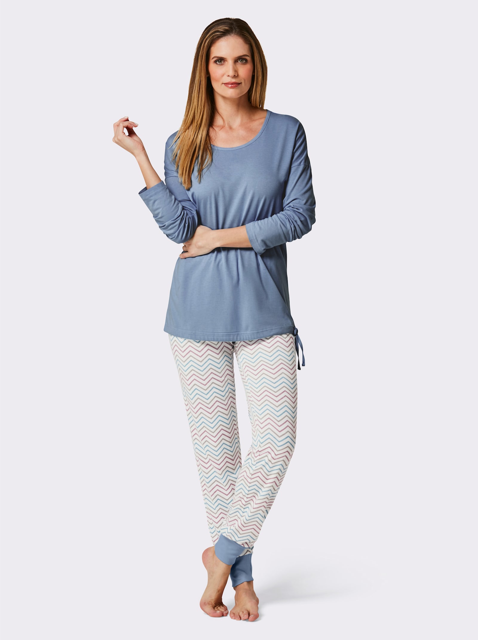 wäschepur Schlafanzug - bleu-mauve-bedruckt