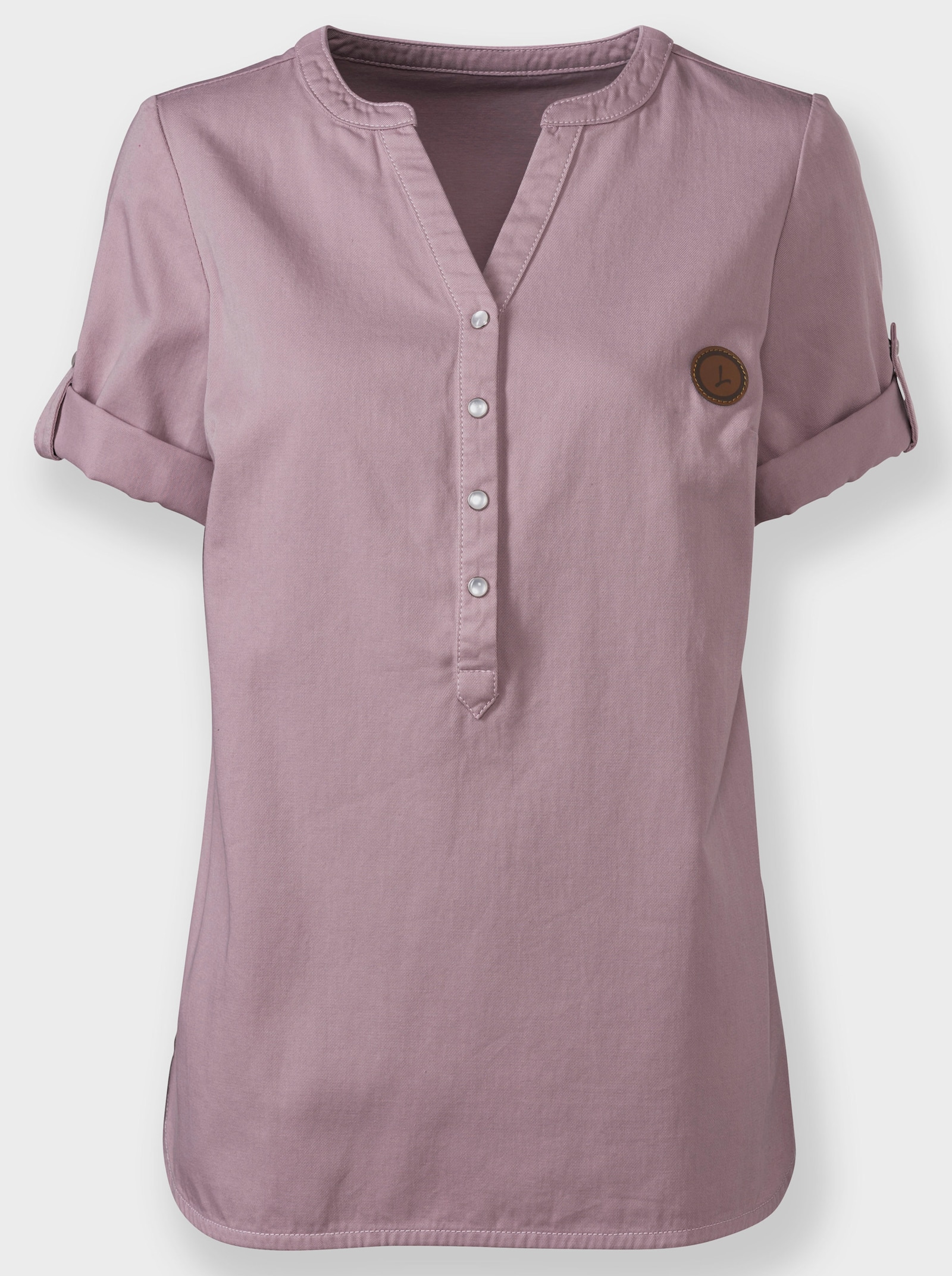 Jeanstunika mit Seitenschlitzen - mauve