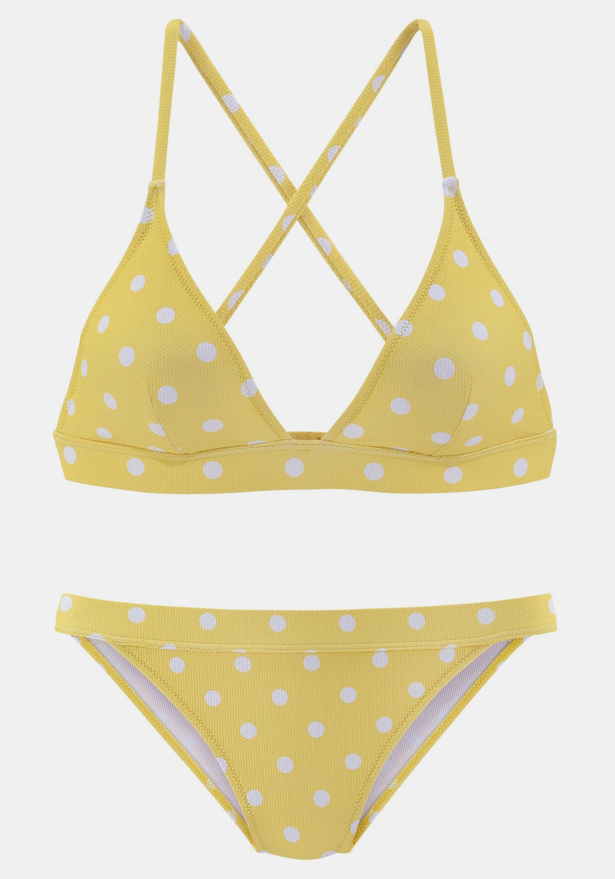 LASCANA Triangel-Bikini - gelb-weiß