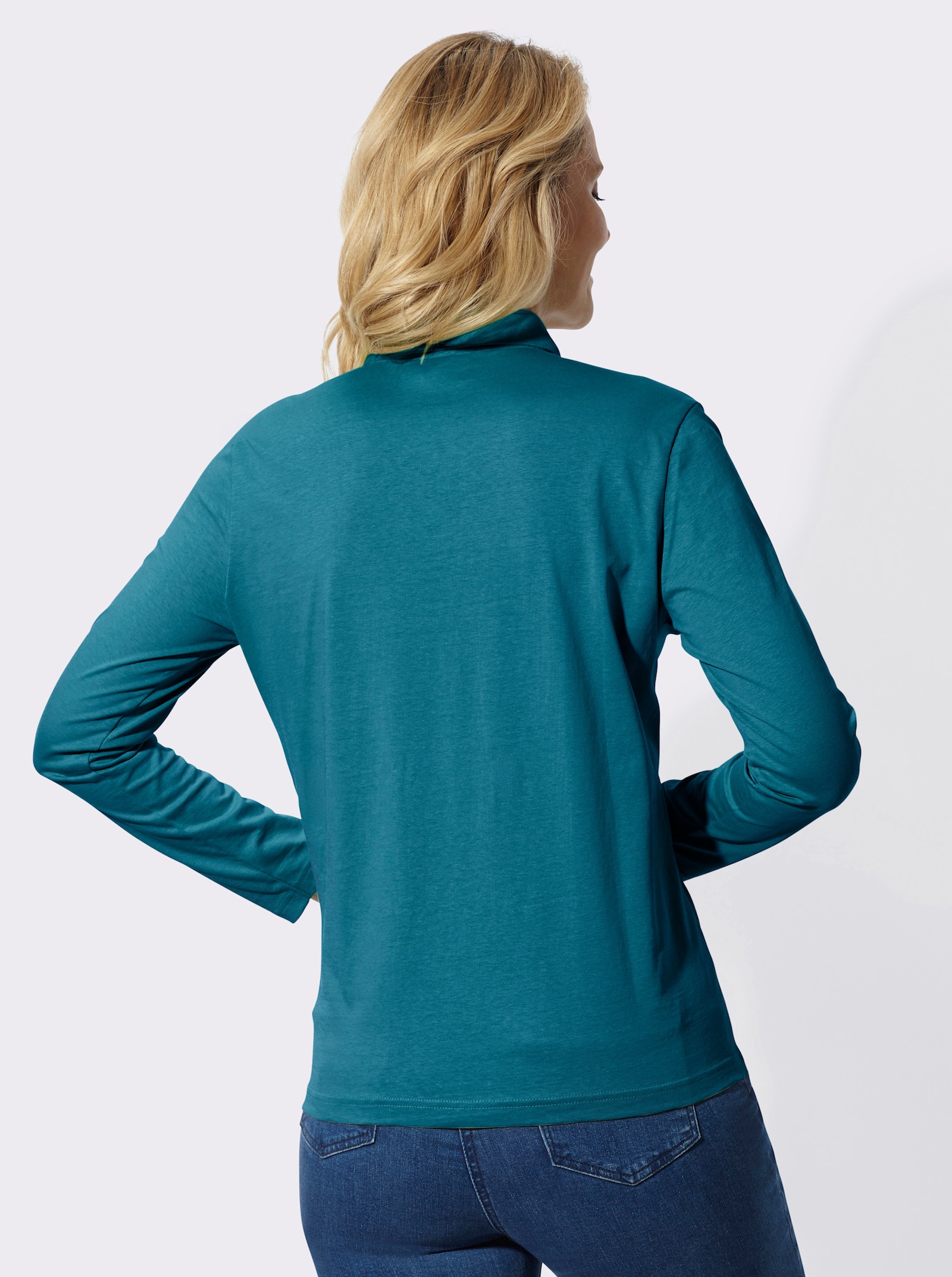 Poloshirt aus reiner Baumwolle - aquapetrol