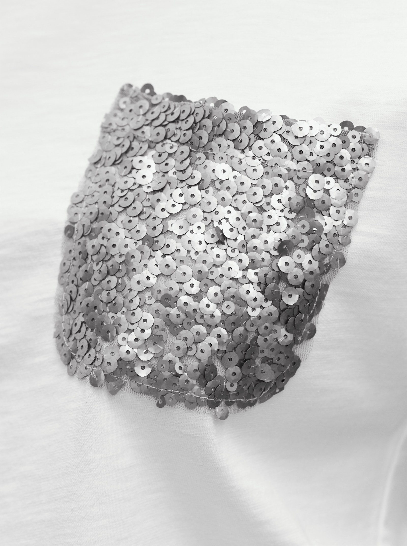 heine T-Shirt mit Pailletten - weiß