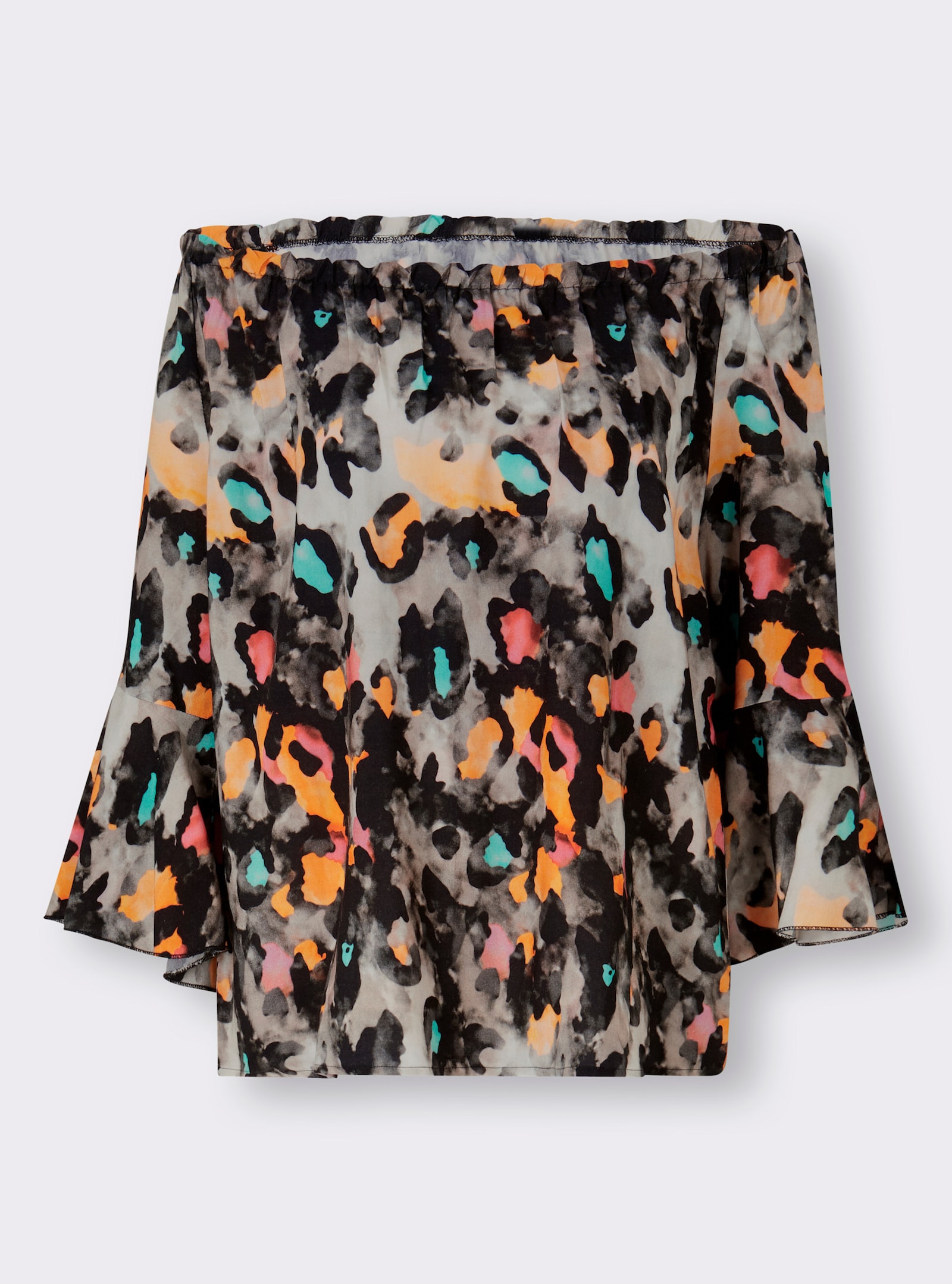 heine Carmenbluse im Animal-Dessin - sesam-mandarine-bedruckt