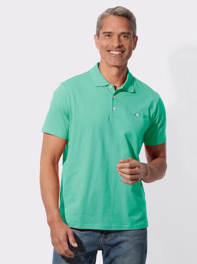 Poloshirt met knoopsluiting - blauwgroen