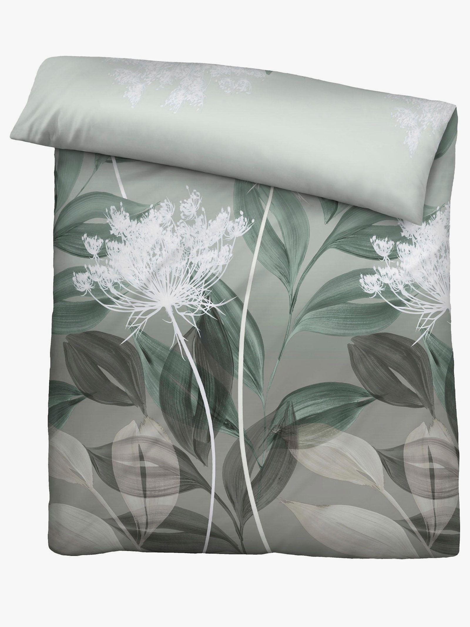 Biberna Bettwäsche - grün-bedruckt