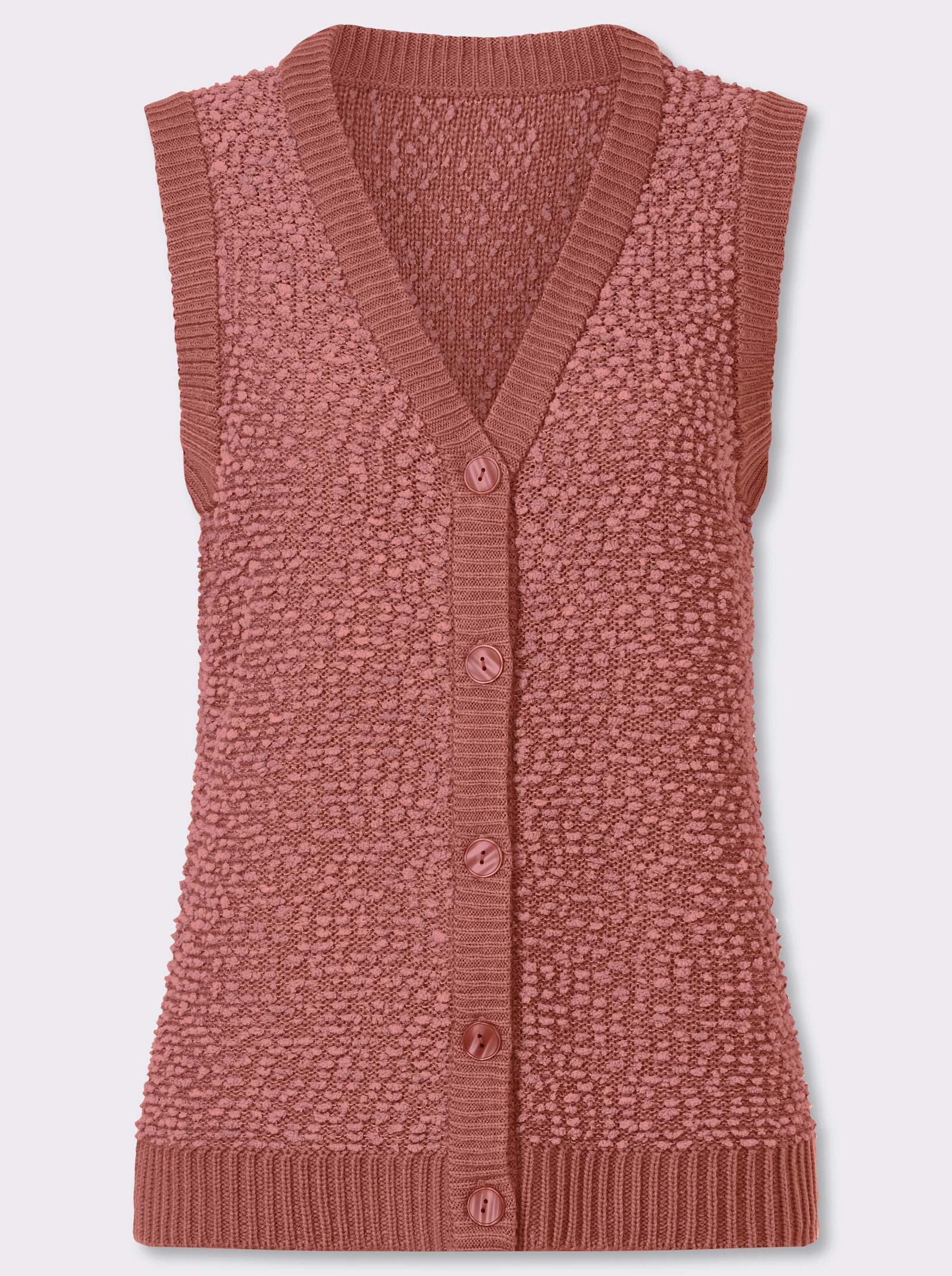 Strickweste aus Effektgarn - rosenholz