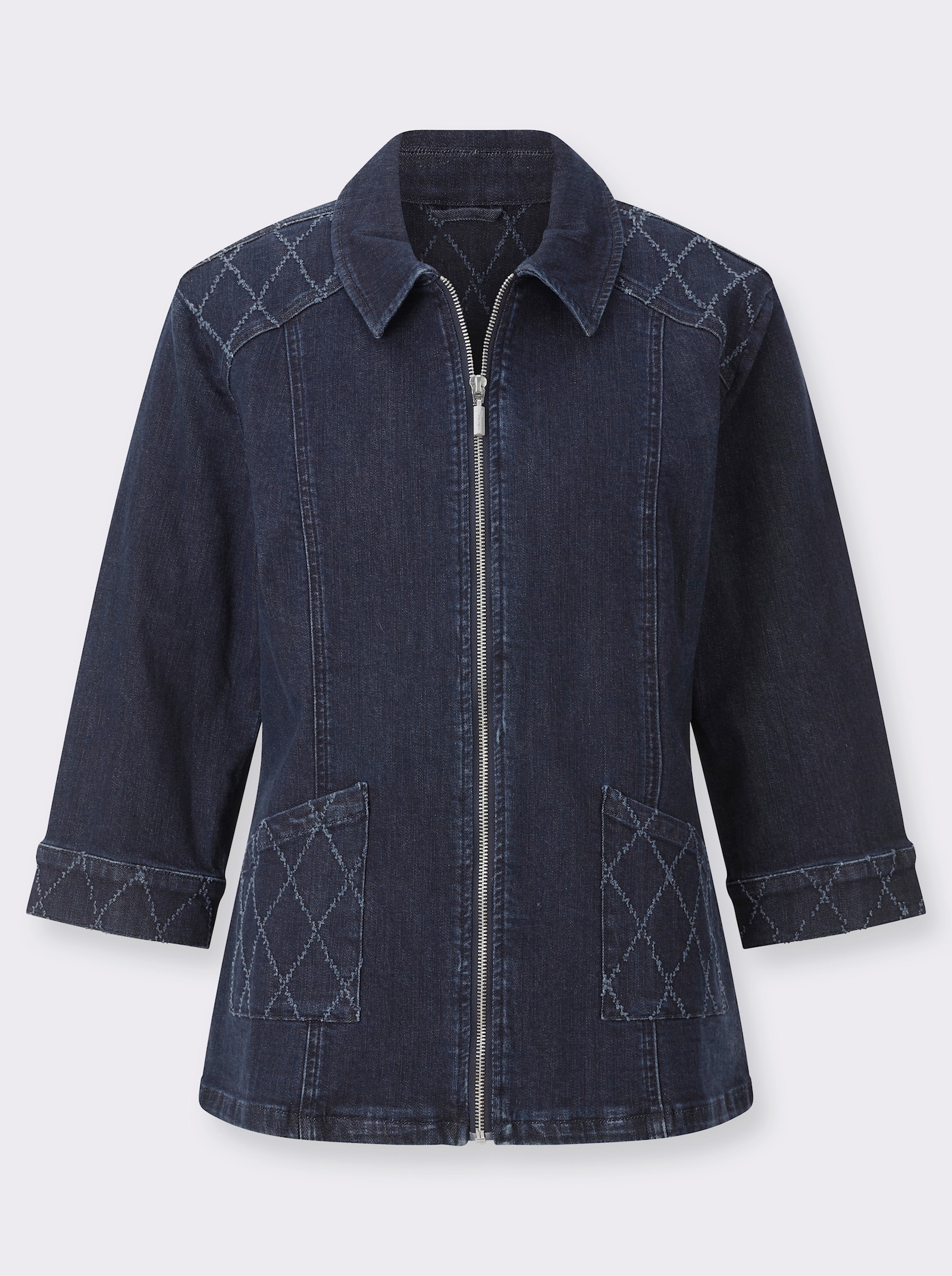 Jeansjacke aus Baumwoll-Stretch - dark blue