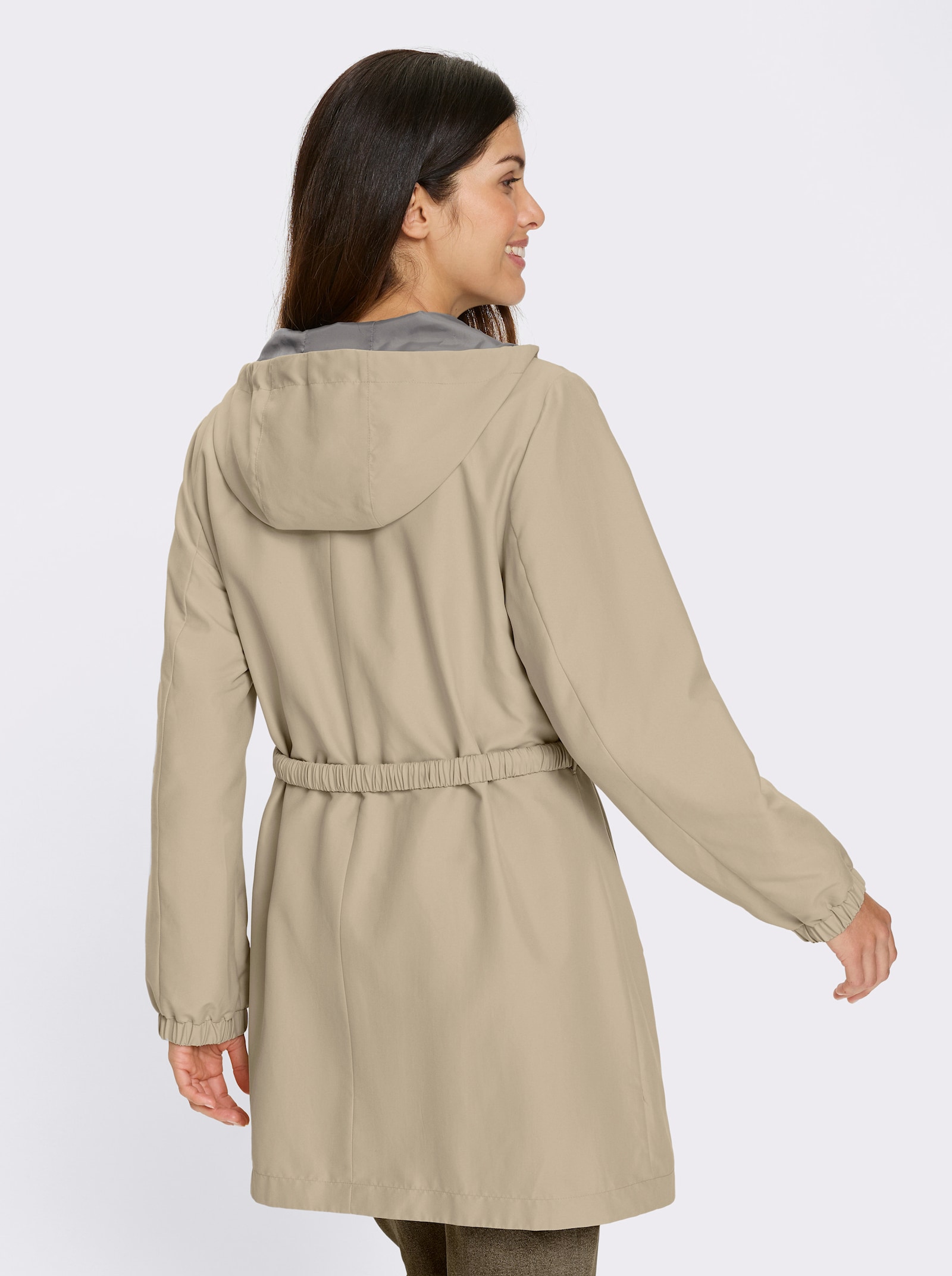 Jacke mit 2-Wege-Reissverschluss - beige