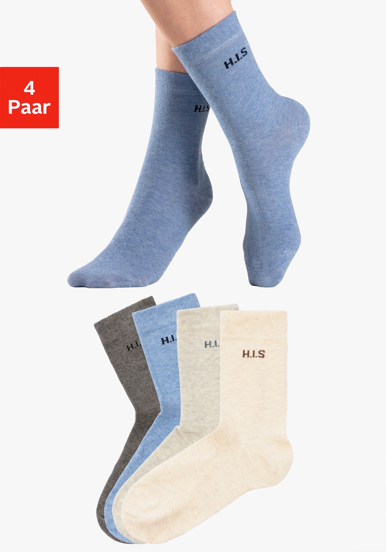 H.I.S Socken - grau, jeans, beige, grau