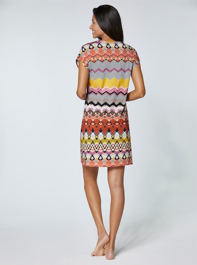 feel good Sommerkleid mit Zick-Zack-Dessin - bunt-bedruckt